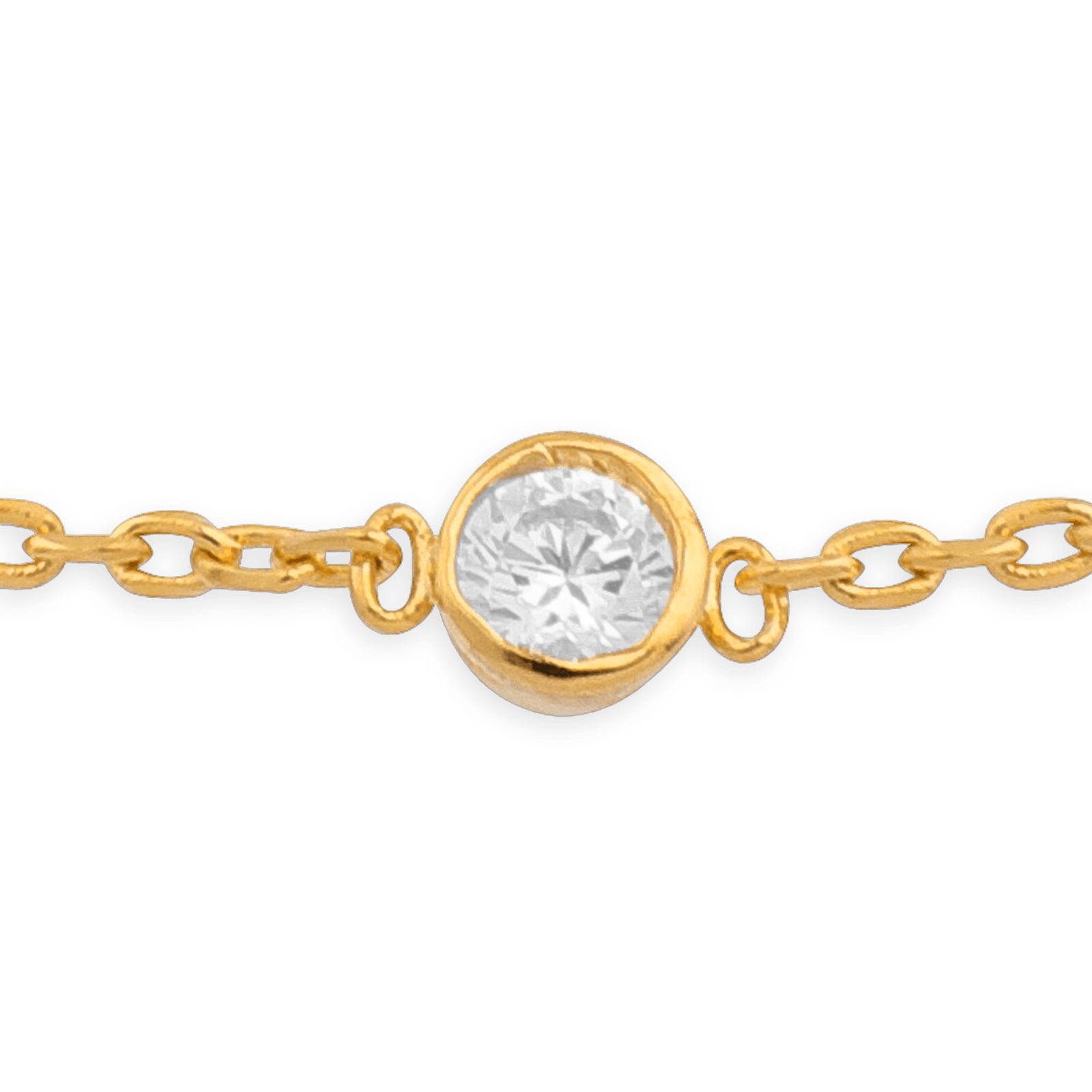 Bracelet Plaqué Or Zirconium Serti Clos