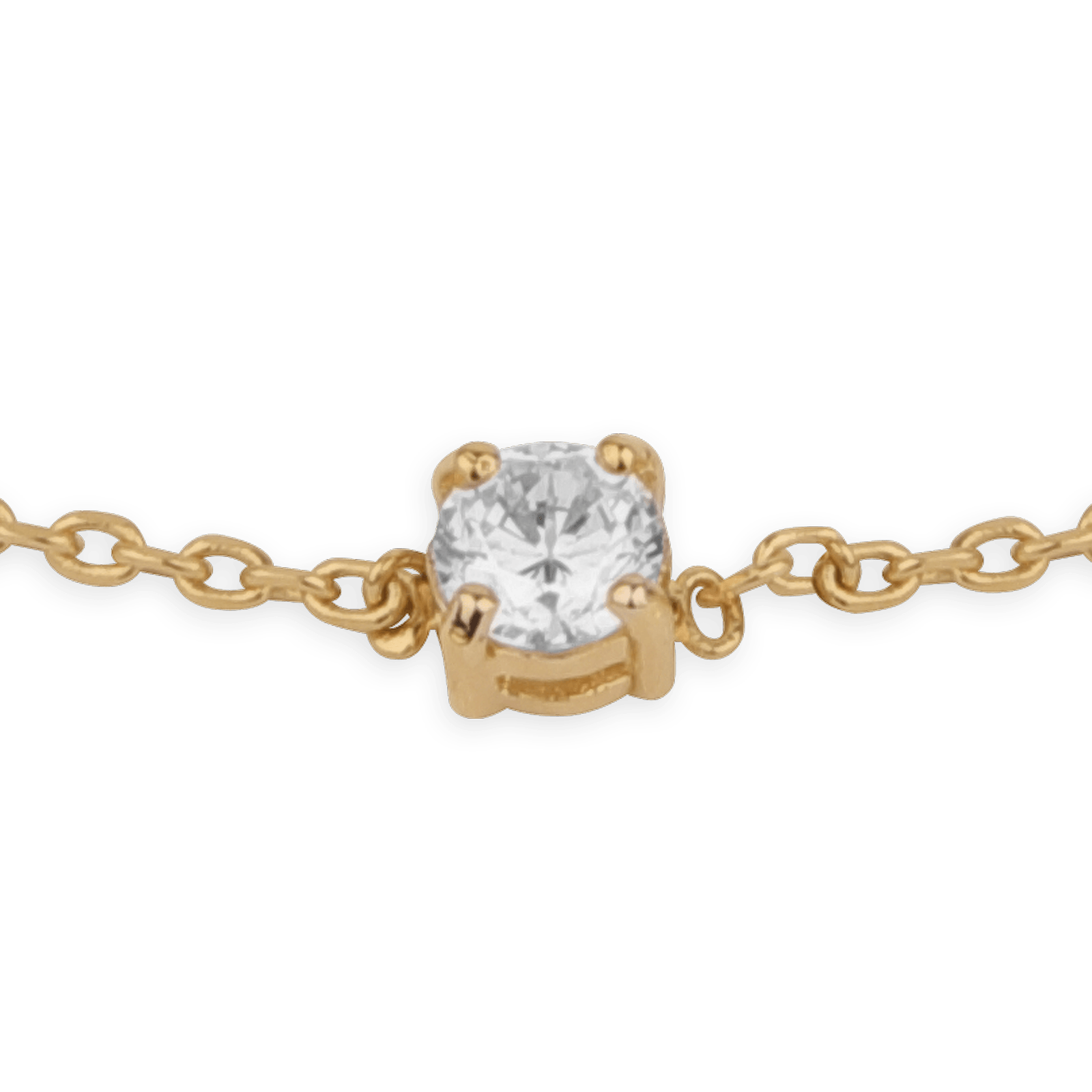 Bracelet Plaqué Or Zirconium Serti Griffes