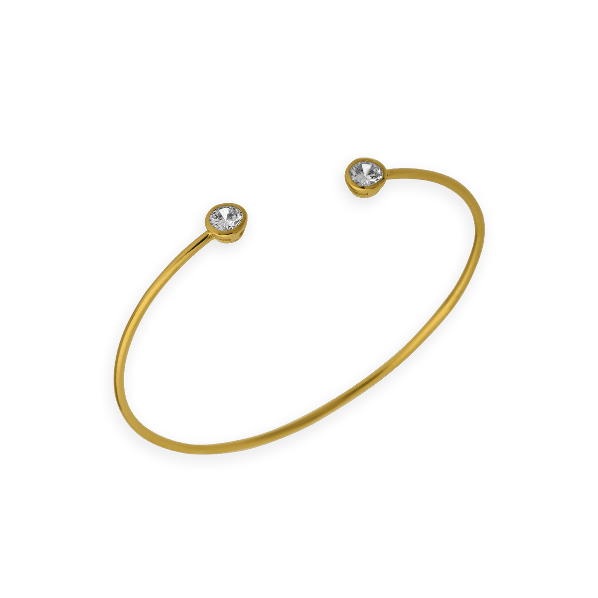 Jonc Plaqué Or 60mm Tube 1.5mm Motifs Zirconium 5mm