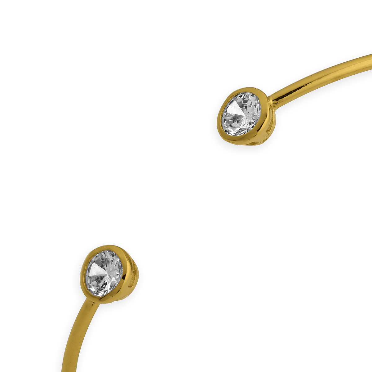 Jonc Plaqué Or 60mm Tube 1.5mm Motifs Zirconium 5mm