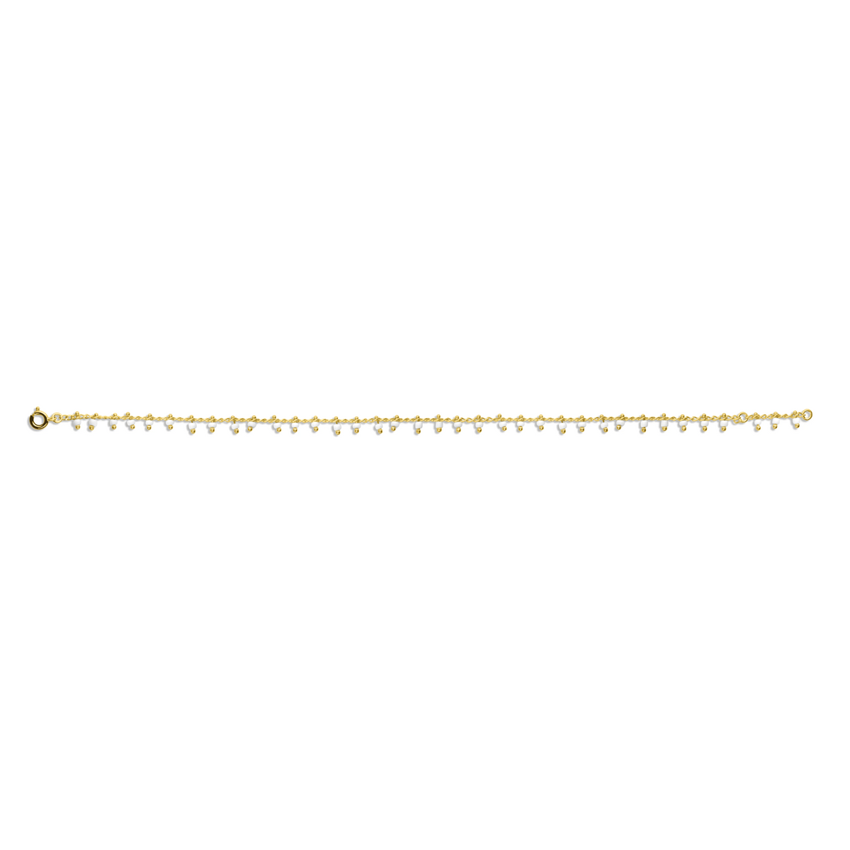 Chaîne Cheville Plaqué Or Email Blanc 2.5mm Chaîne 1.3mm 23 à 25cm