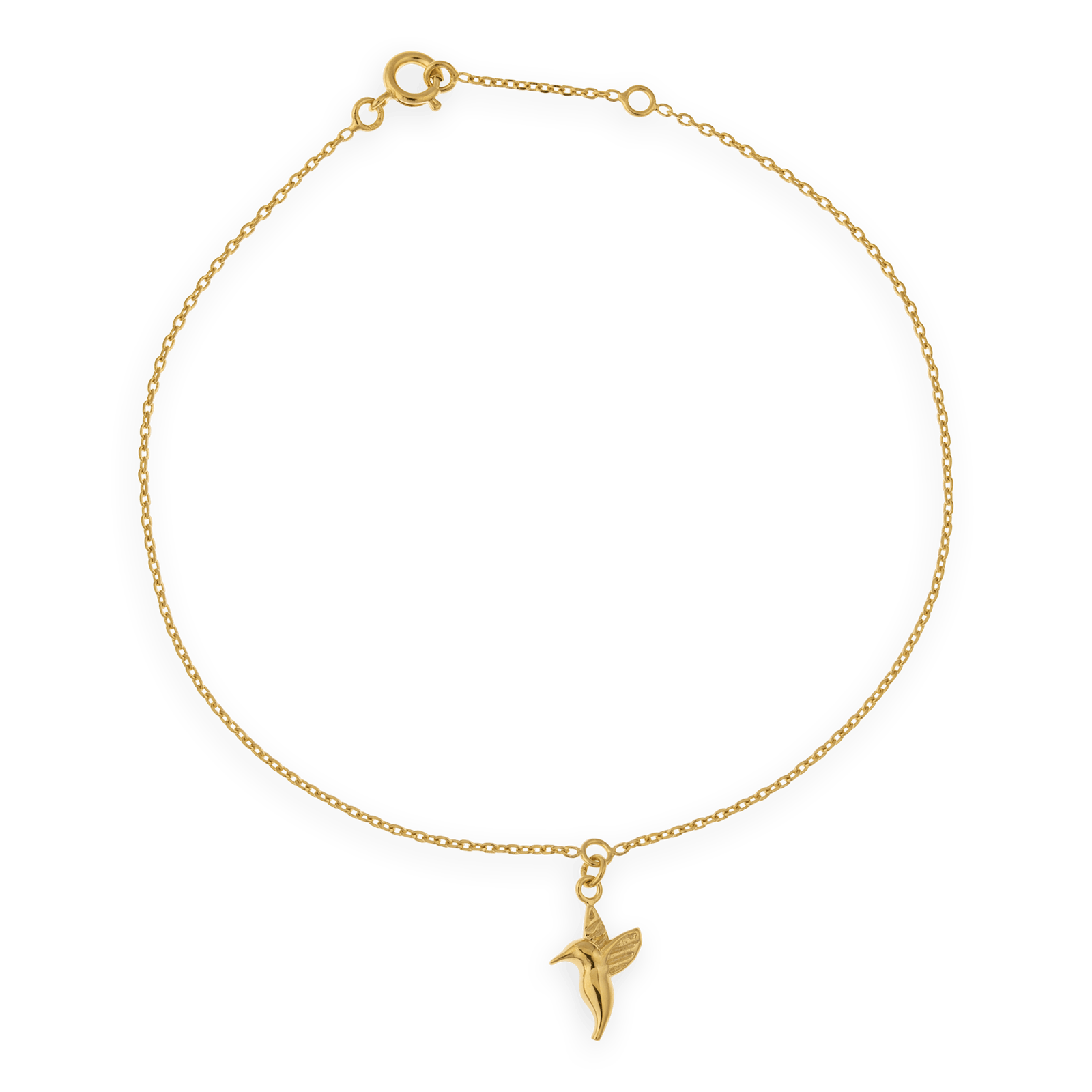 chaîne cheville plaqué or colibri