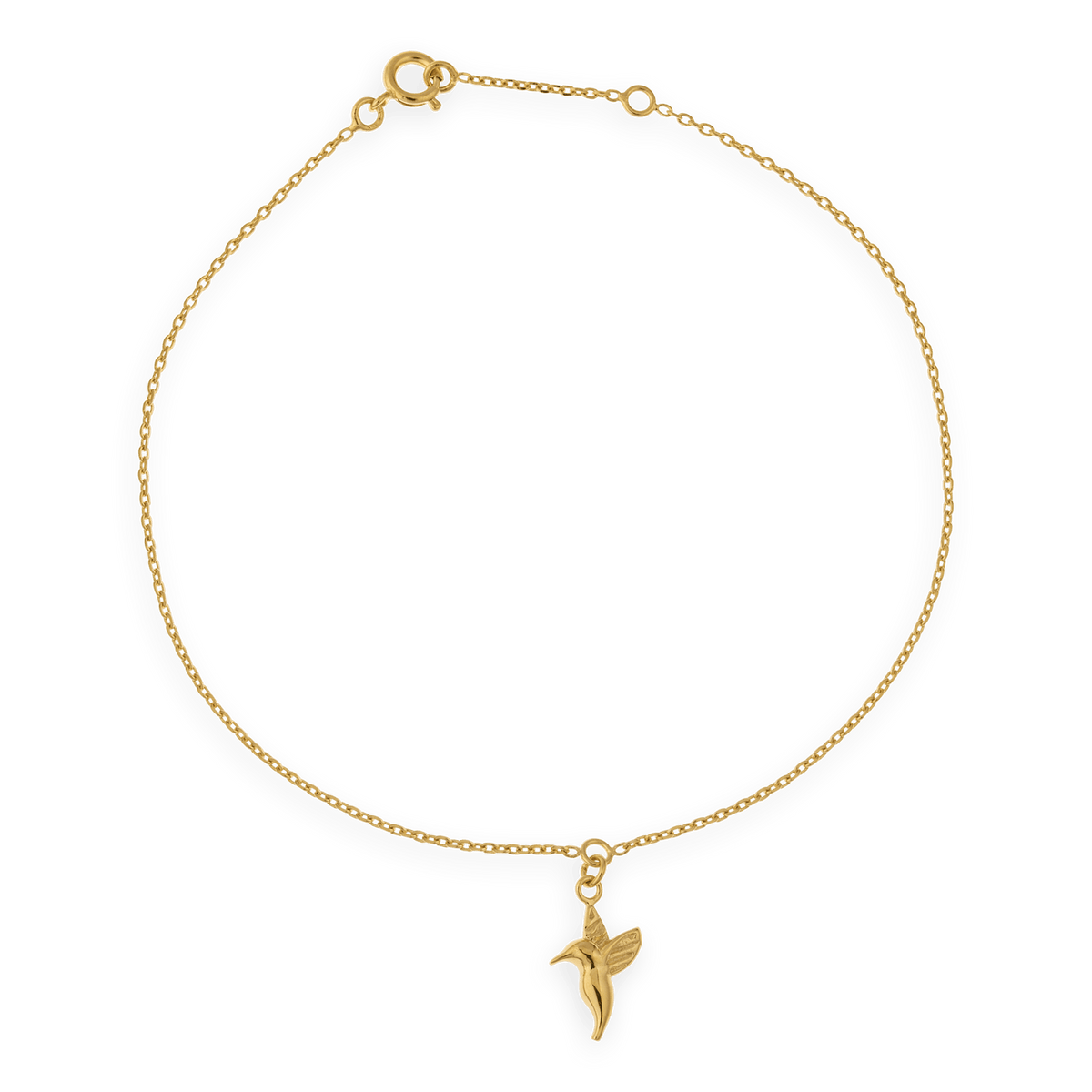 Chaîne Cheville Plaqué Or 1.3mm 25 à 27cm Colibri 9.5*12mm