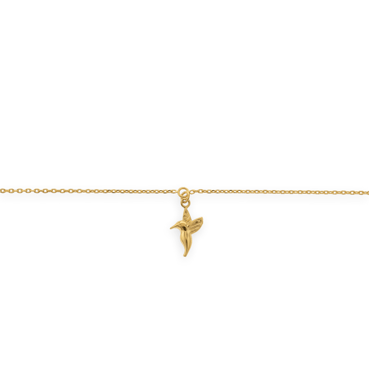 Chaîne Cheville Plaqué Or 1.3mm 25 à 27cm Colibri 9.5*12mm
