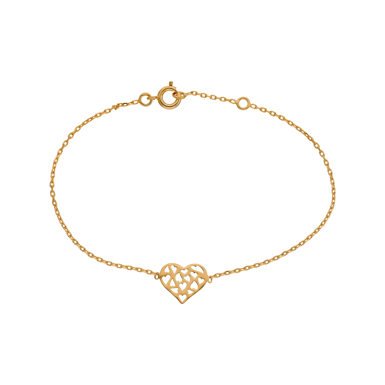 Bracelet Plaqué or 19 centimètres coeur