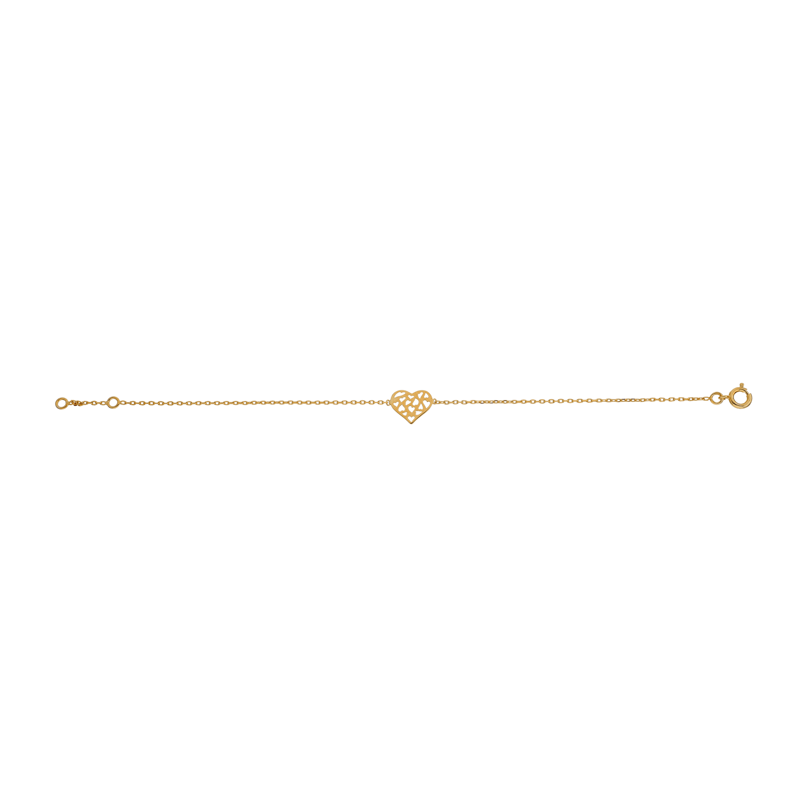 Bracelet Plaqué or 19 centimètres coeur