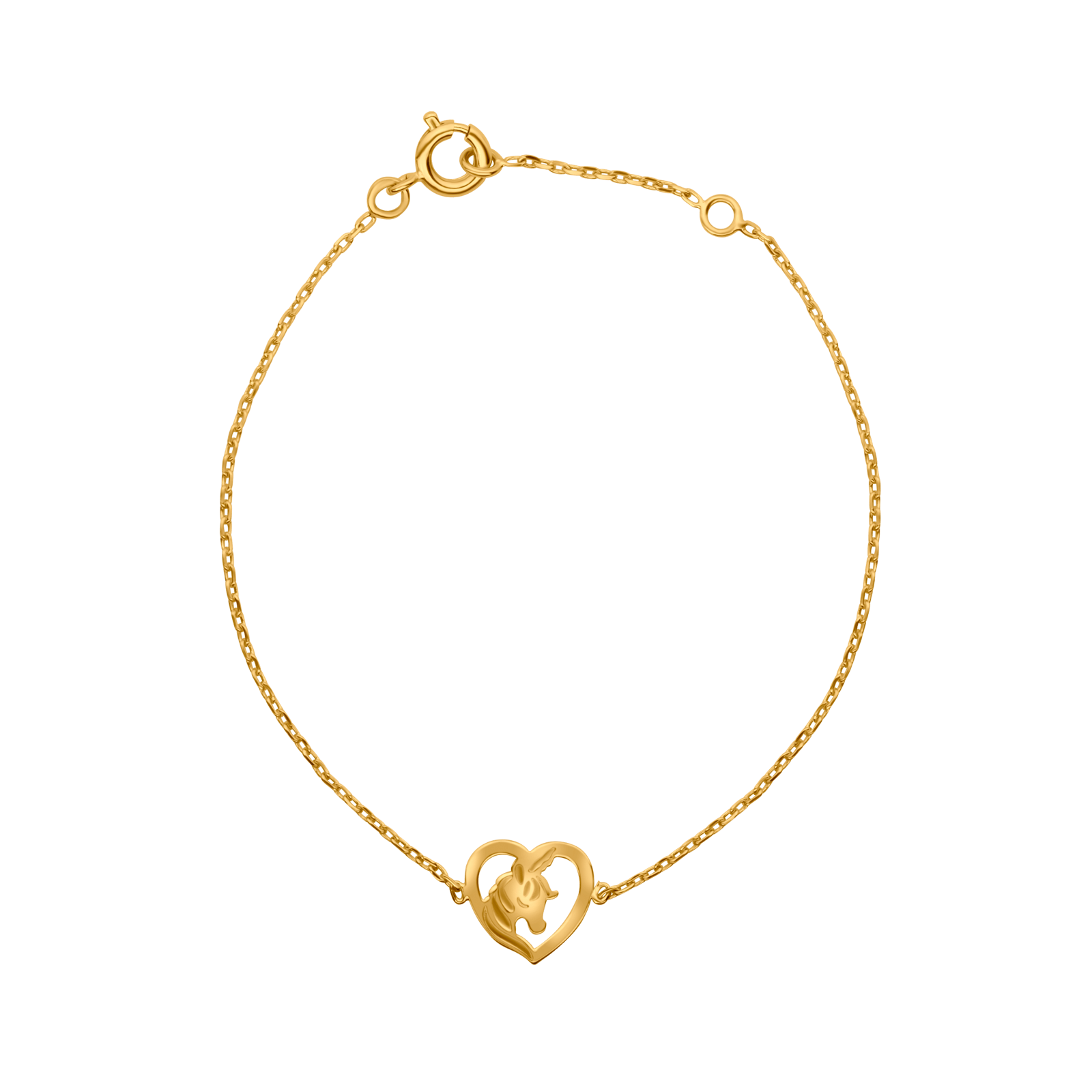 Bracelet Plaqué Or Cœur Licorne 10.1*9.7mm 16A18cm