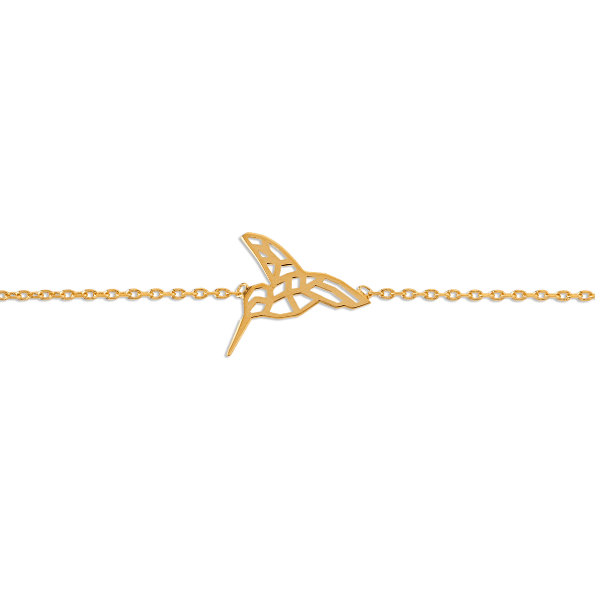 Bracelet Plaqué Or Colibri Origami 14*15mm 17 à 19cm