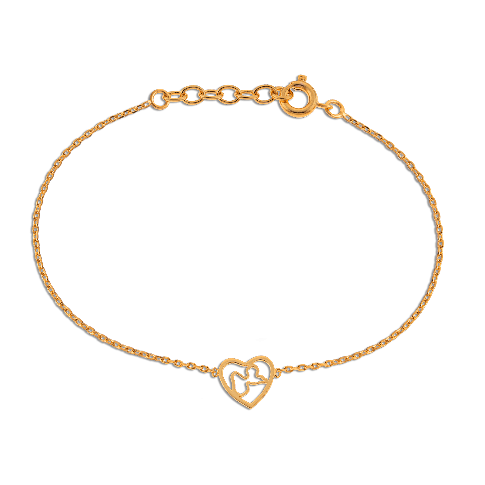 Bracelet Plaqué Or Cœur Guadeloupe