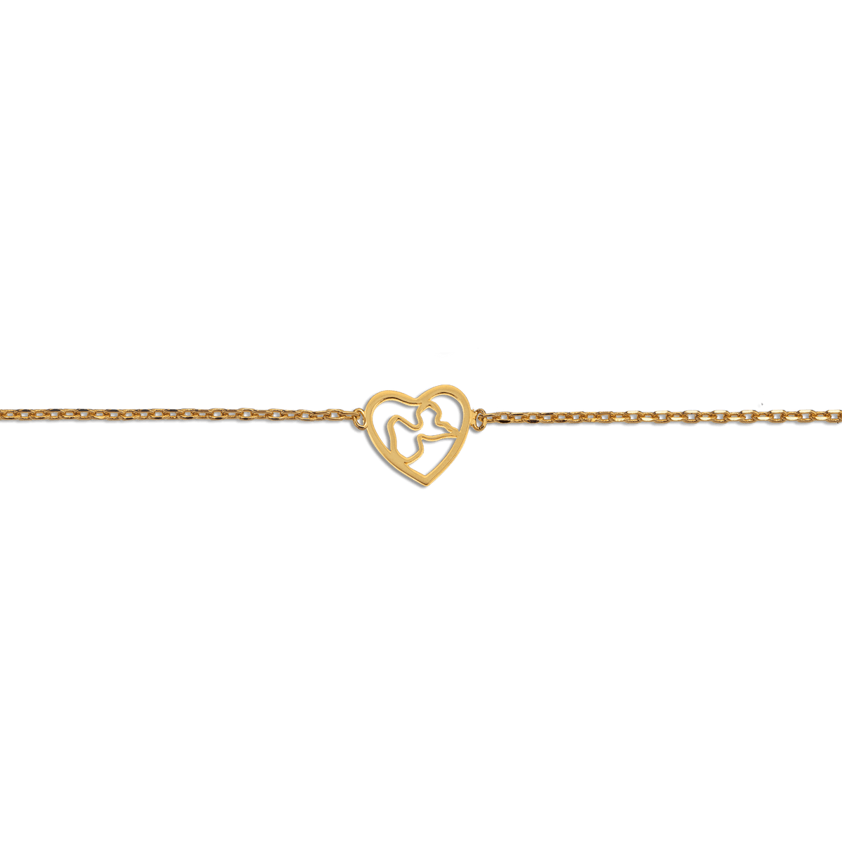 Bracelet Plaqué Or 18 à 20cm Cœur Guadeloupe 10mm