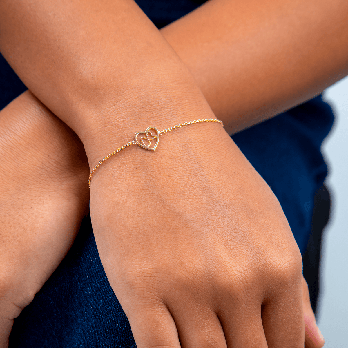 Bracelet Plaqué Or 18 à 20cm Cœur Guadeloupe 10mm