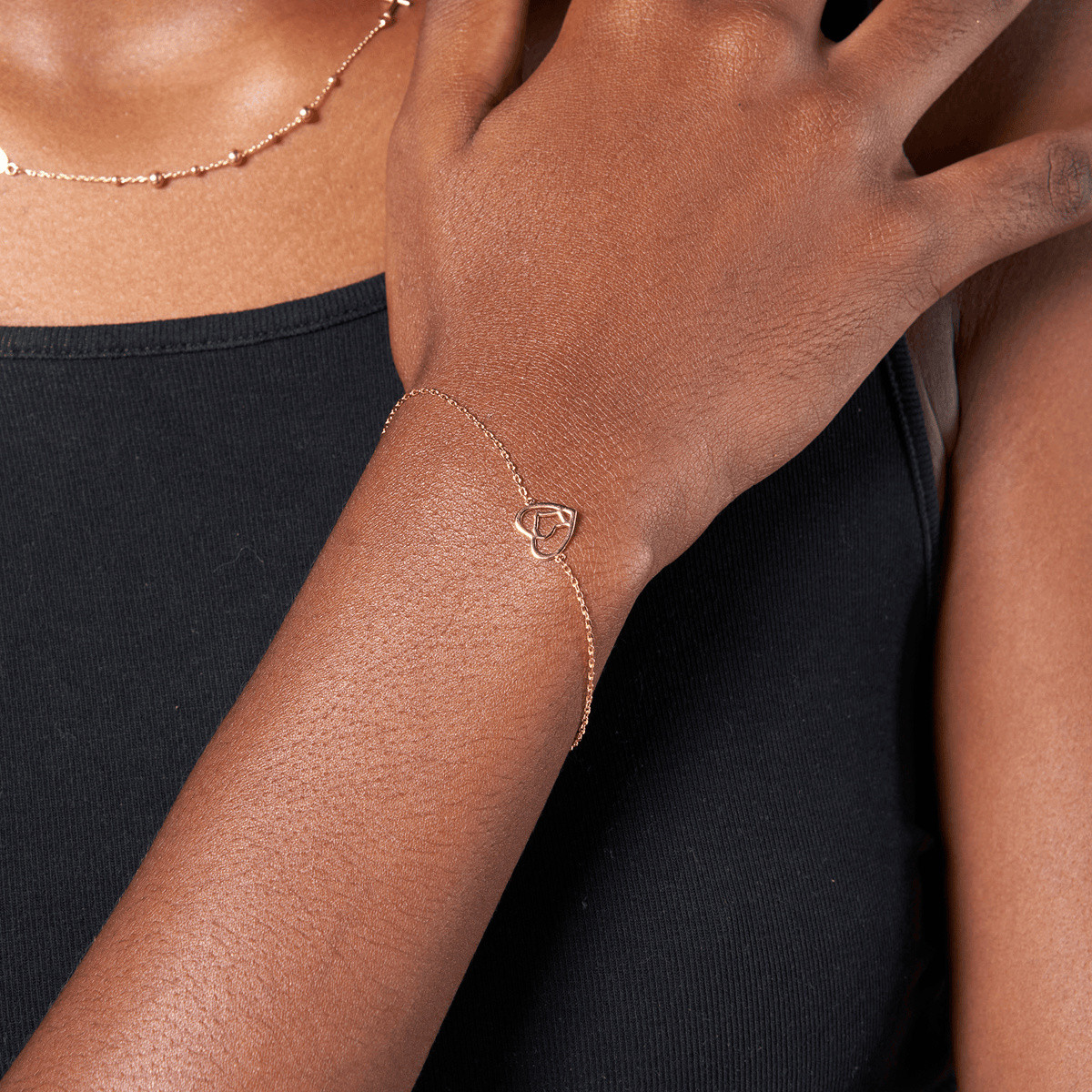 Bracelet Plaqué Or 18 à 20cm Cœur Guyane 10mm