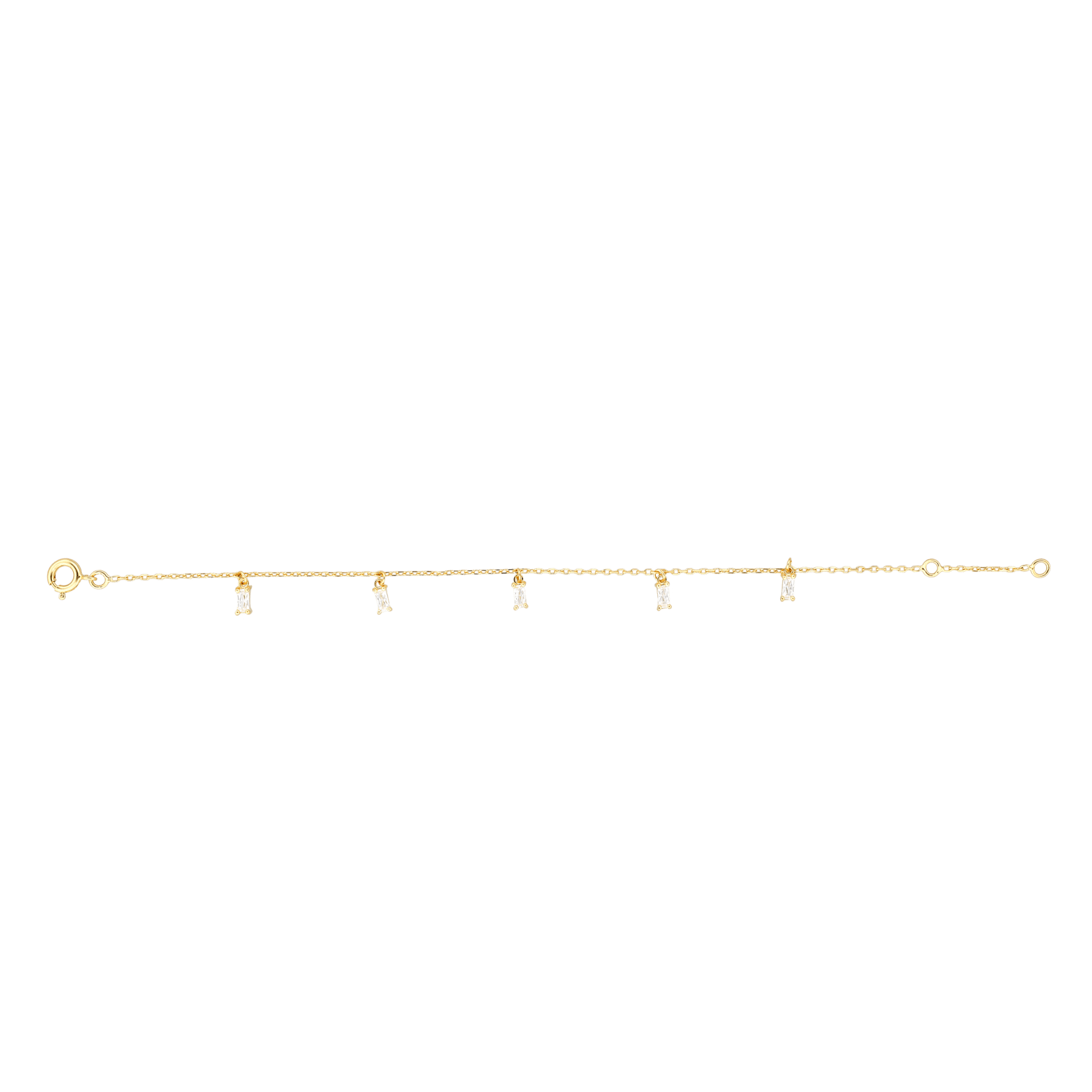 Bracelet Pampilles Zirconium 2*4mm 16A18cm Plaqué Or