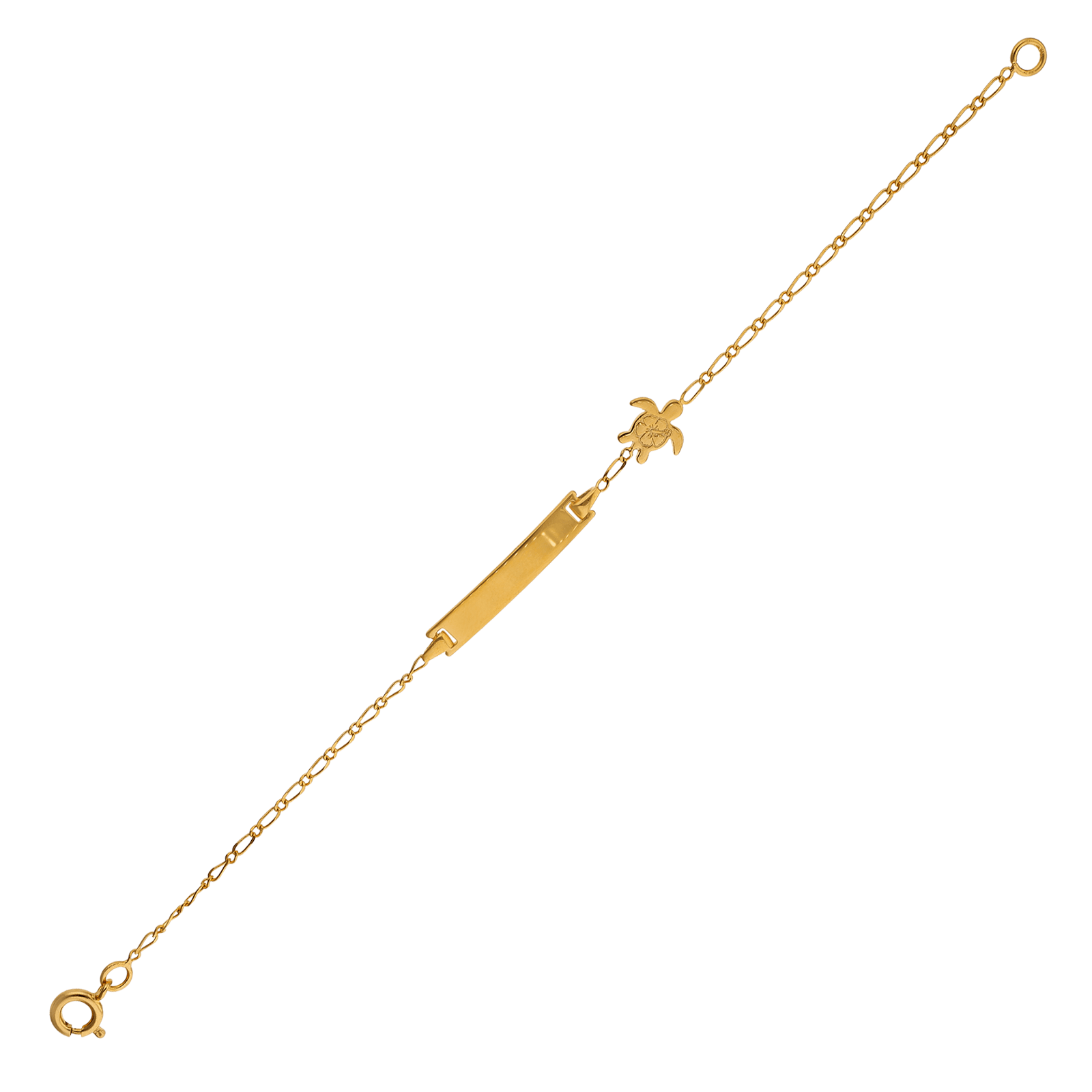 Bracelet Identité Bébé Plaqué or 15 centimètres plaque rectangle tortue