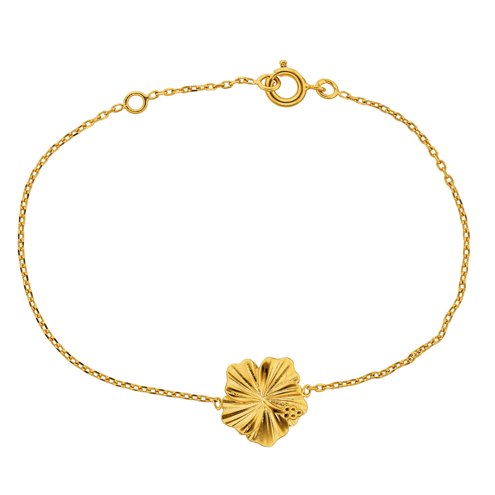 Bracelet Plaqué or hibicus 15.5 plus 2 centimètres