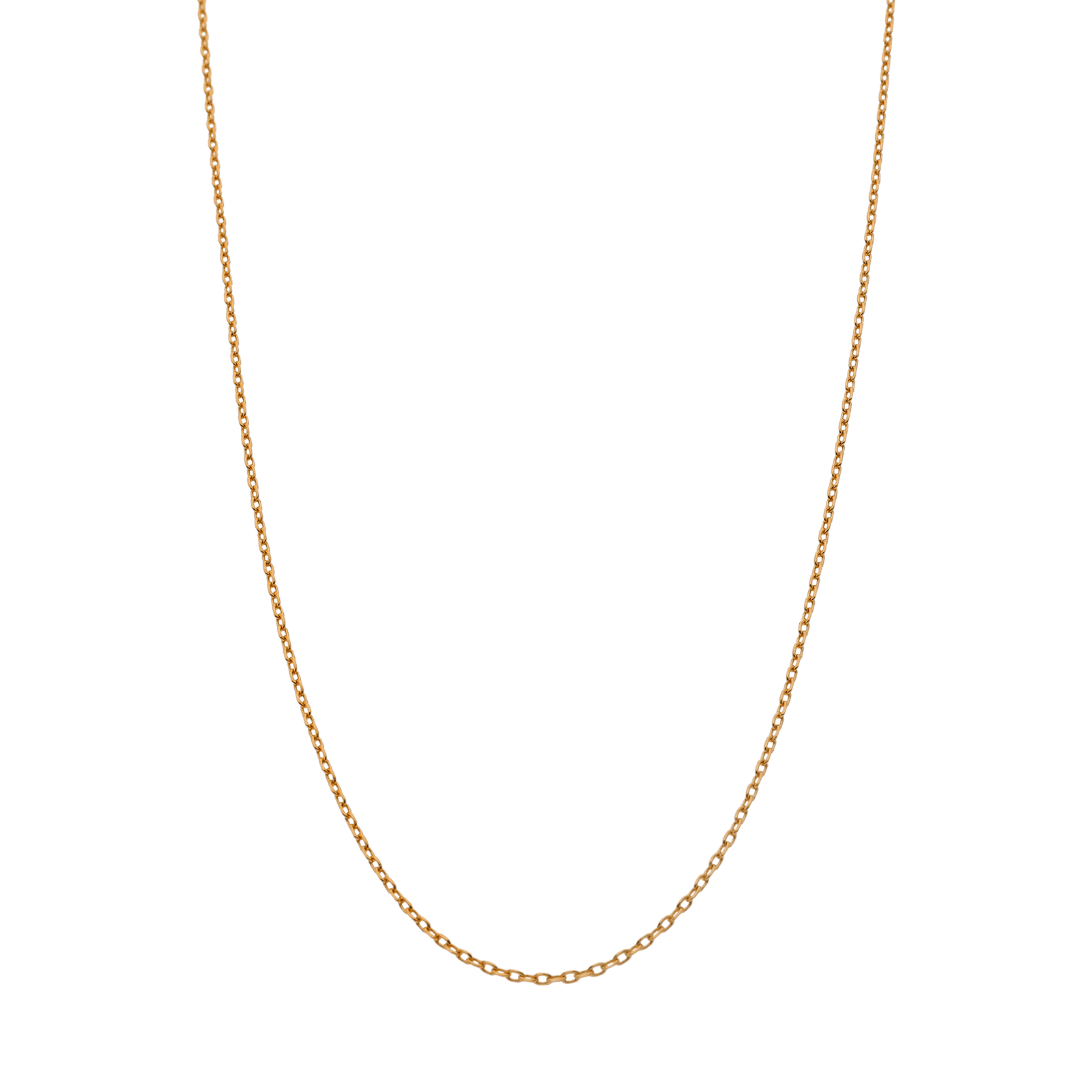 Collier Chaîne Maille Forçat Limé 1.1mm 40cm Plaqué Or