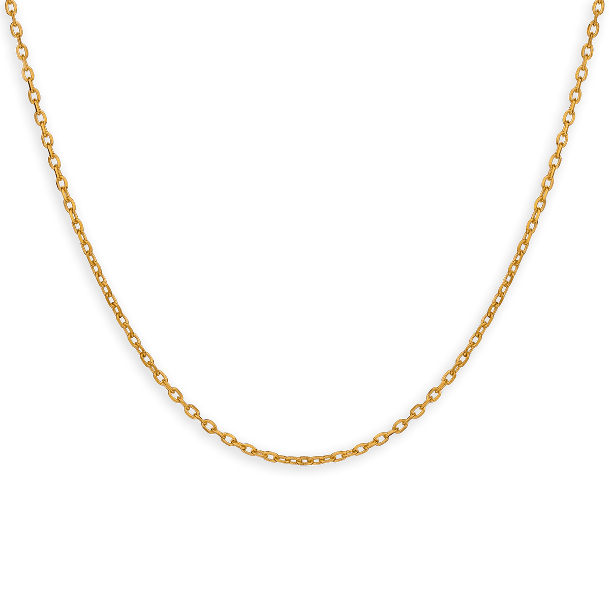 Collier Chaîne Plaqué Or Maille Forçat Limé 1.6mm 45cm
