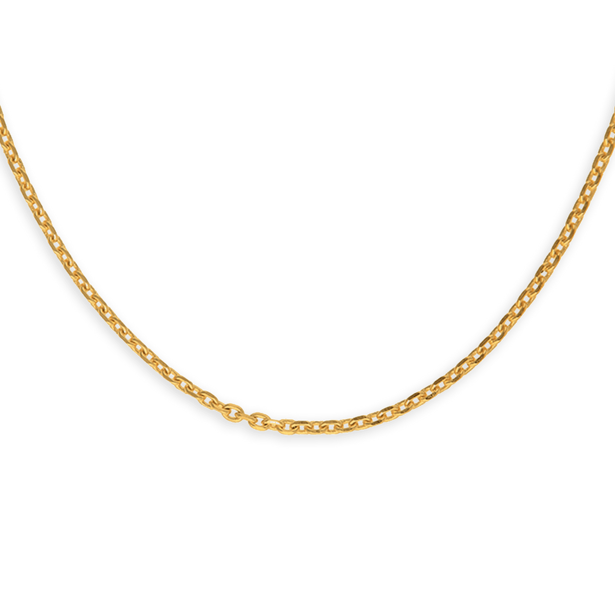 Collier Chaîne Plaqué Or Maille Forçat Limé 1.6mm 50cm
