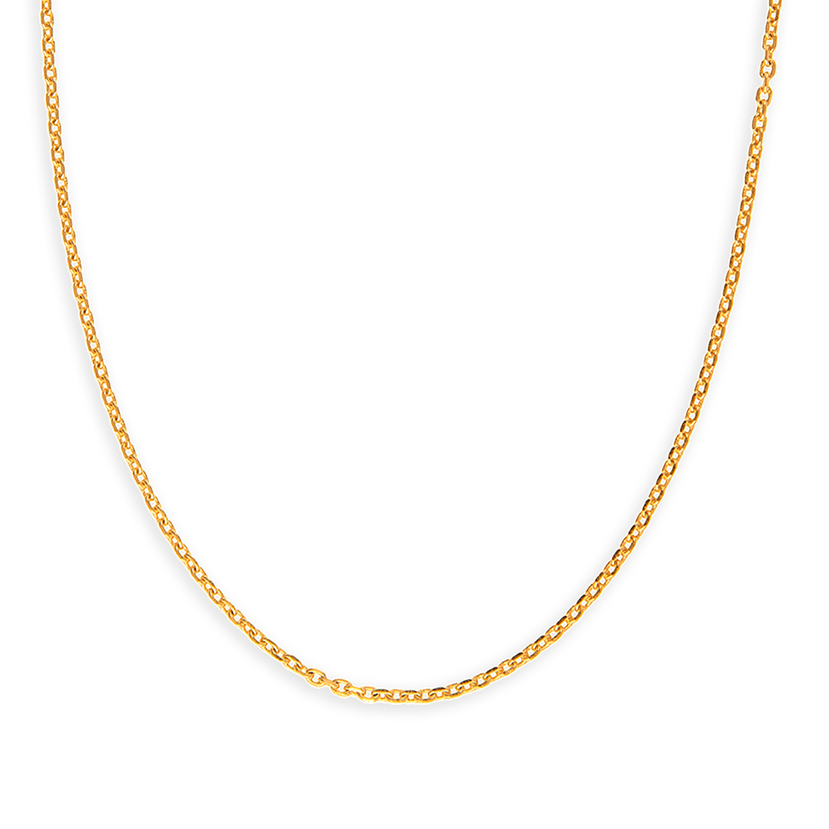 Collier Chaîne Plaqué Or Maille Forçat Limé 1.9mm 50cm