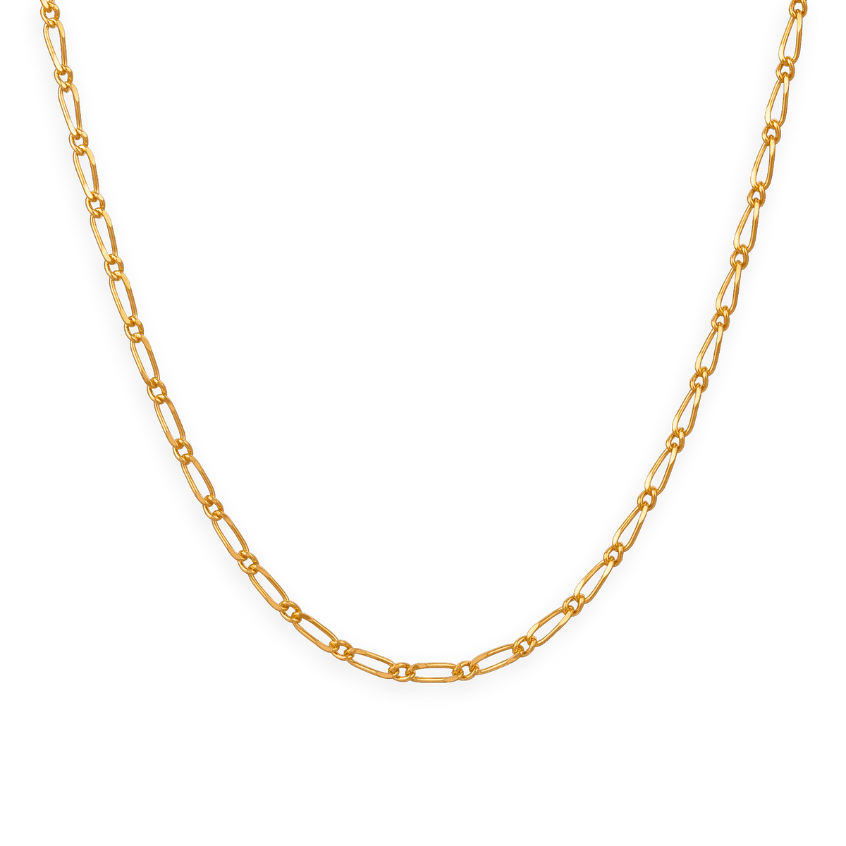 Collier Chaîne Plaqué Or Maille Cheval Alterné 2.5mm 50cm