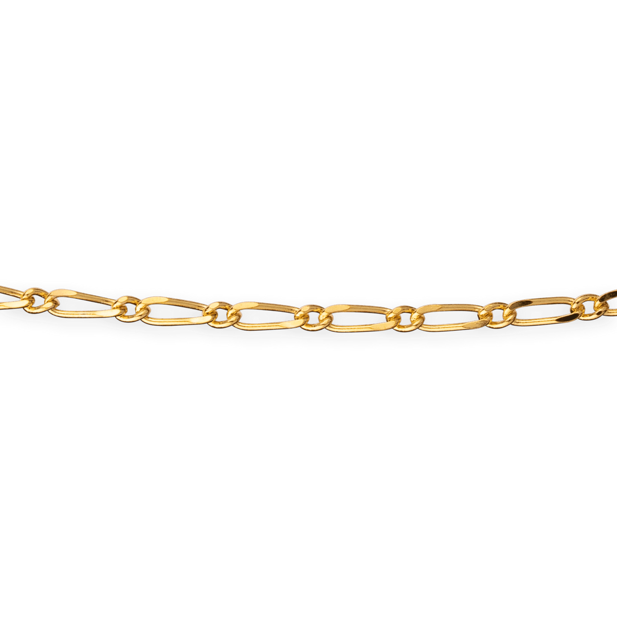 Collier Chaîne Plaqué Or Maille Cheval Alterné 2.5mm 50cm