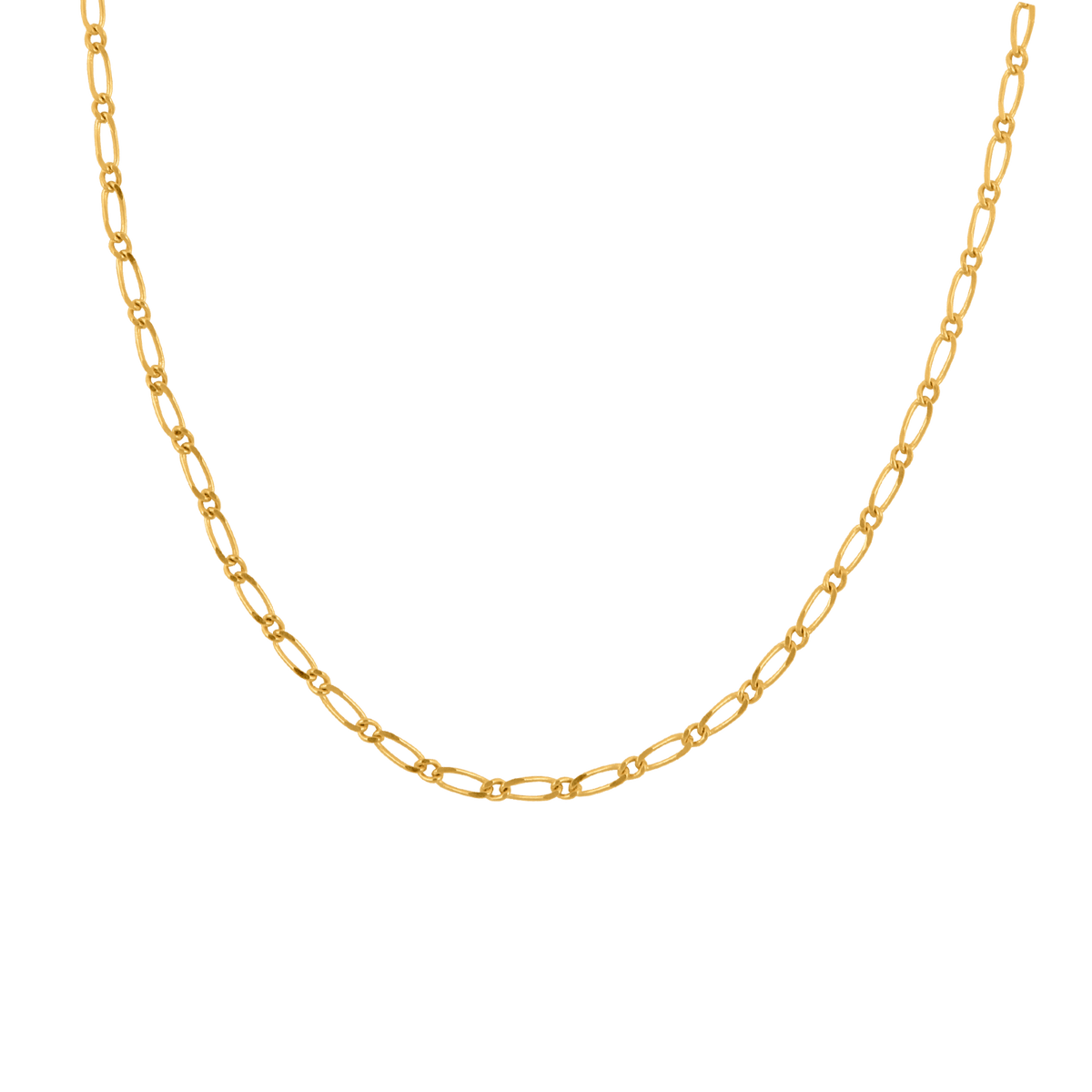 Collier Chaîne Plaqué Or Maille Cheval Alterné 2.5mm 60cm