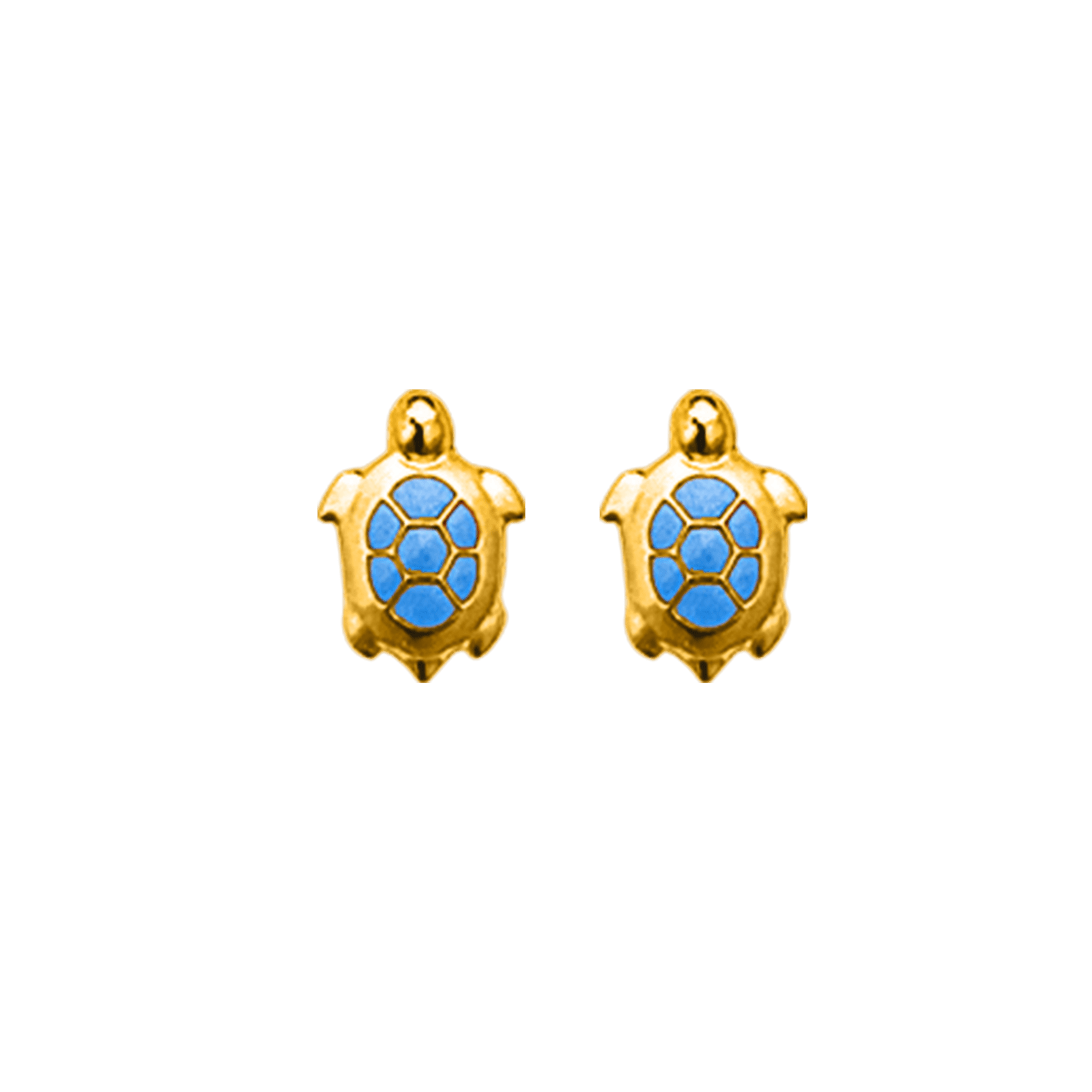 Boucles d'Oreilles vis Tortue laquée bleu