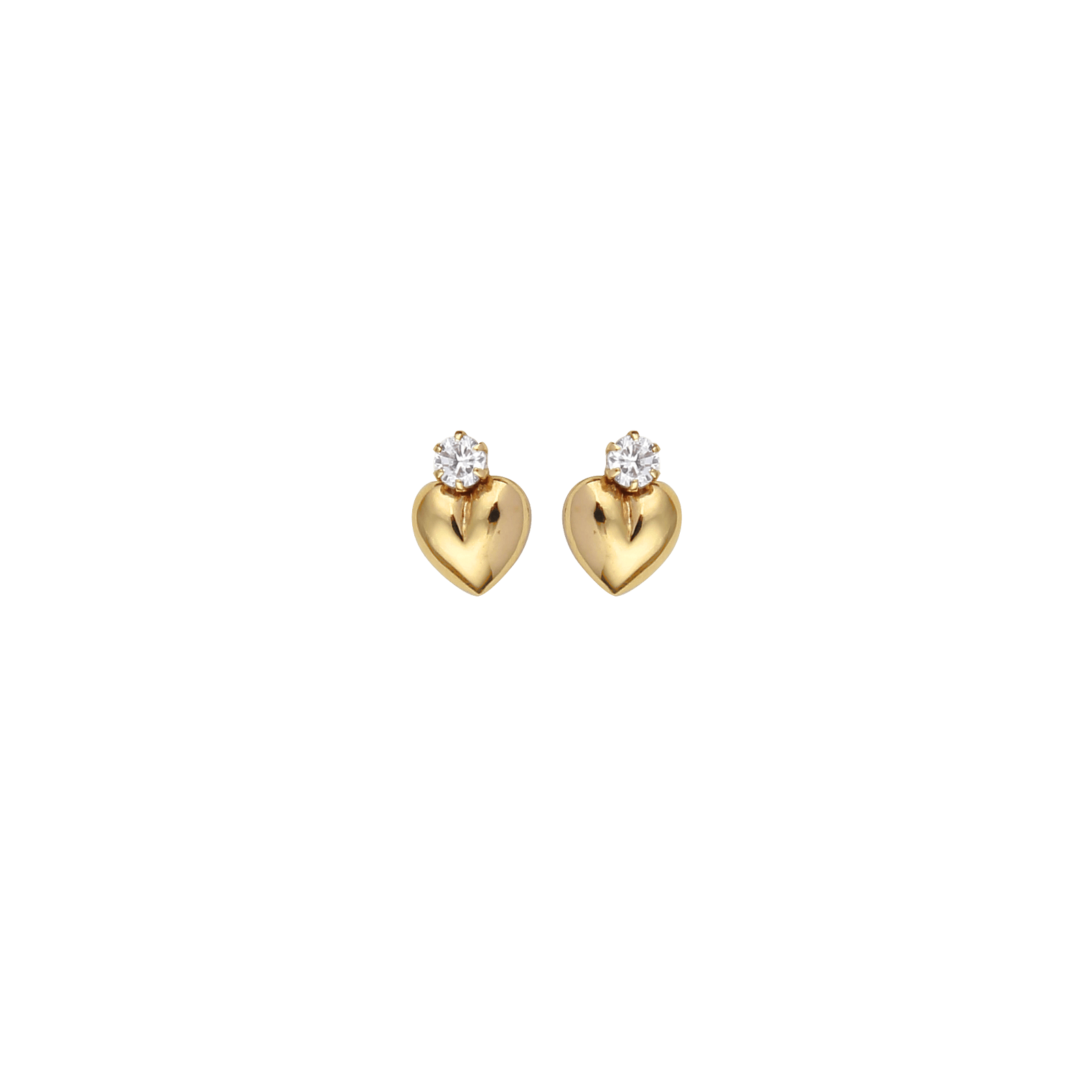 Boucles d'Oreilles puce coeur et Oxyde de Zirconium