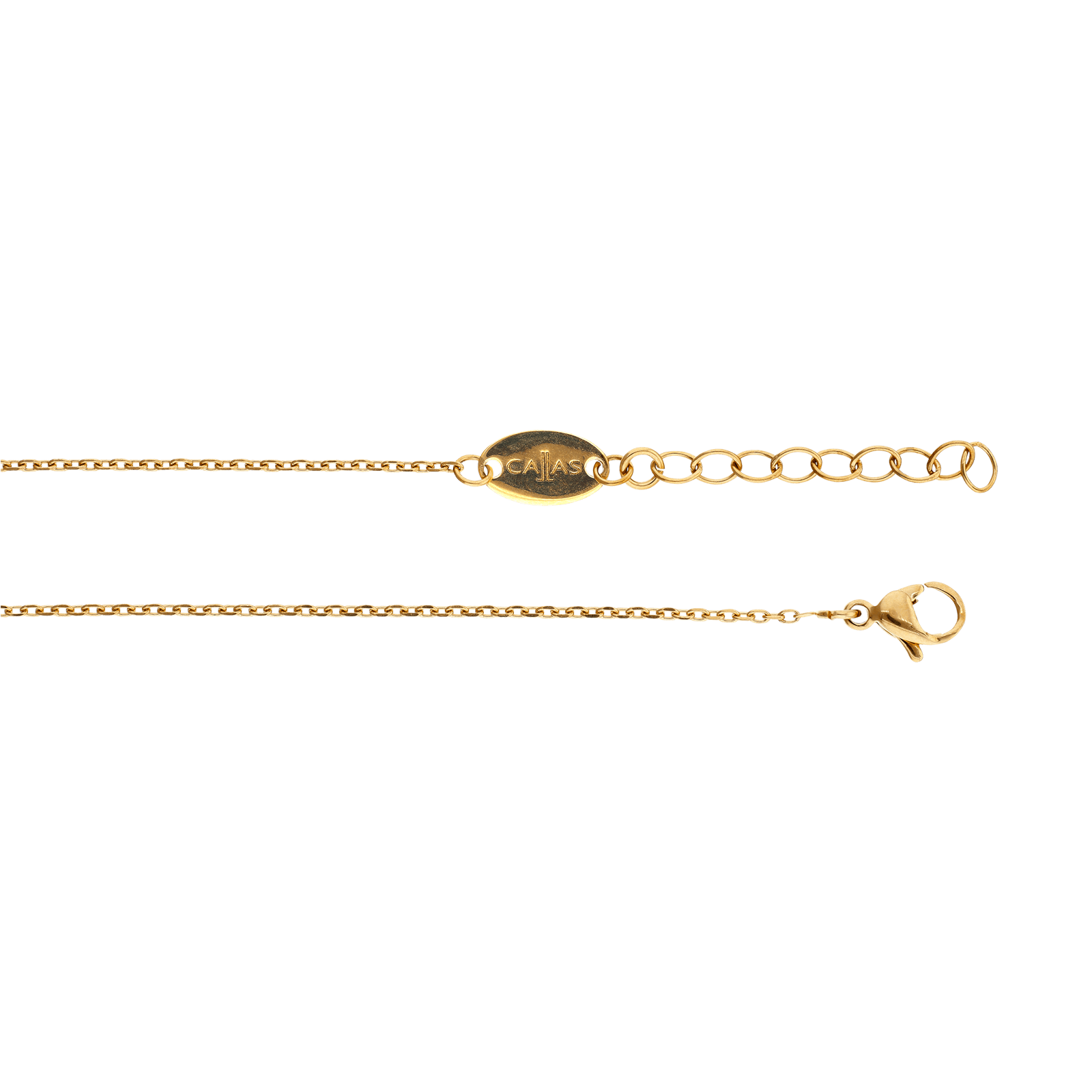 bracelet callas acier doré pendentif fleur oxyde de zirconium 17 plus 3 mm