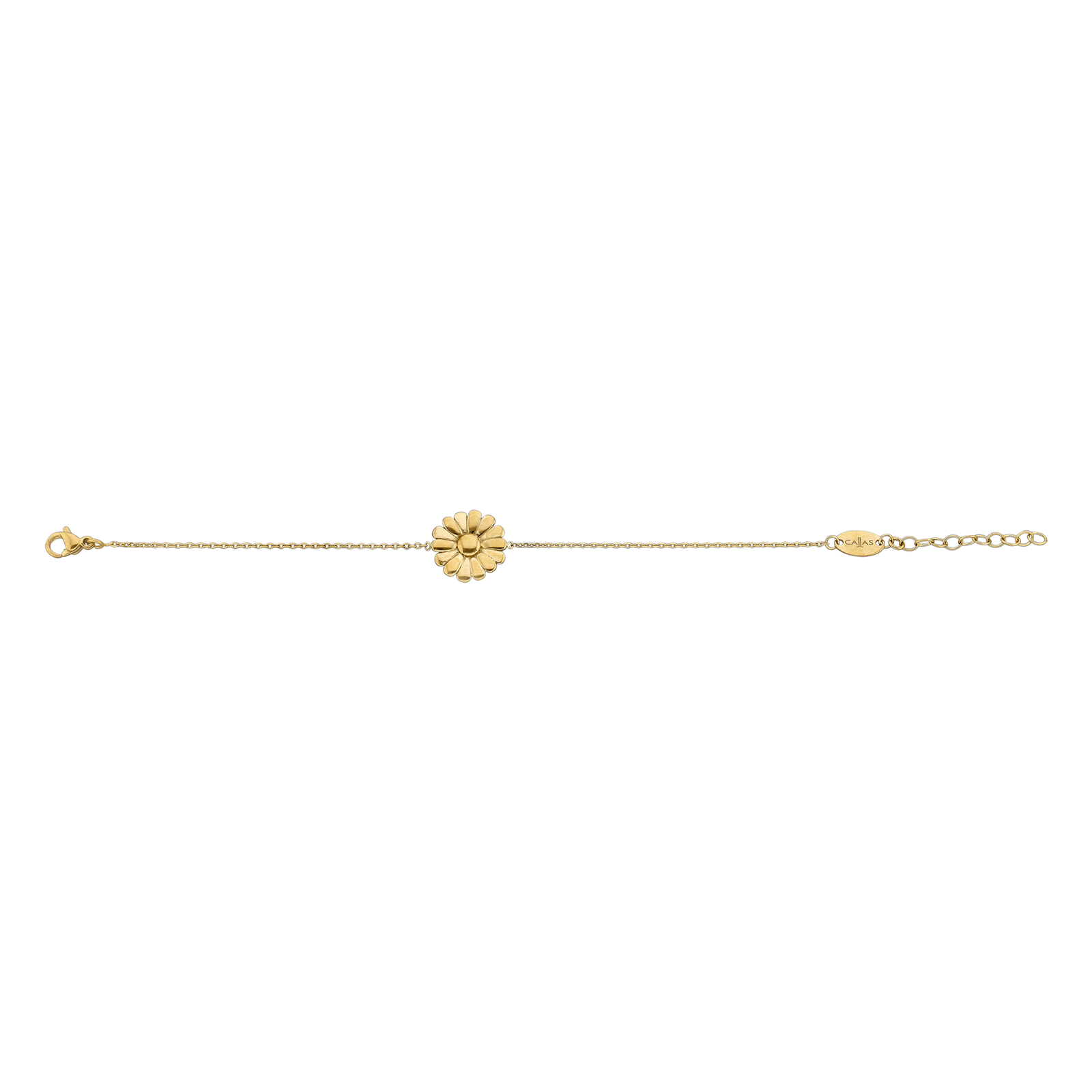 bracelet callas acier doré motif fleur 17 plus 3 mm