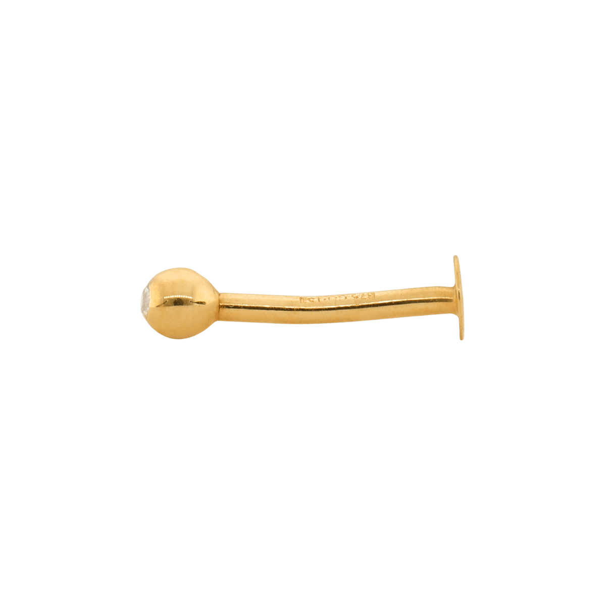 Piercing Labret Or 375 3.2mm Boule 3mm Tige 1.1mm