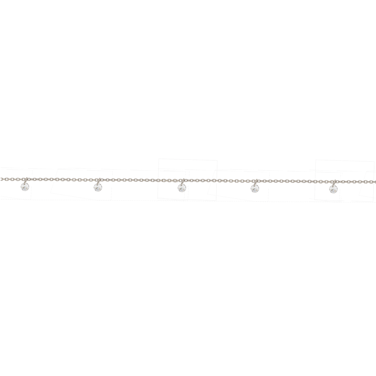 Chaîne Cheville Argent 925 25 à 27cm Zirconium Blanc 3mm