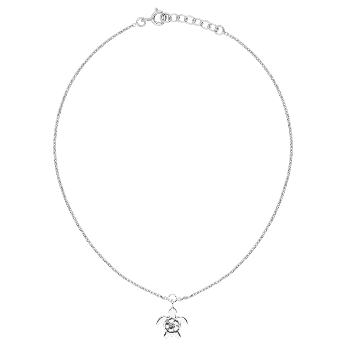 Chaîne Cheville Argent 925 25 à 27cm Tortue 10*11mm