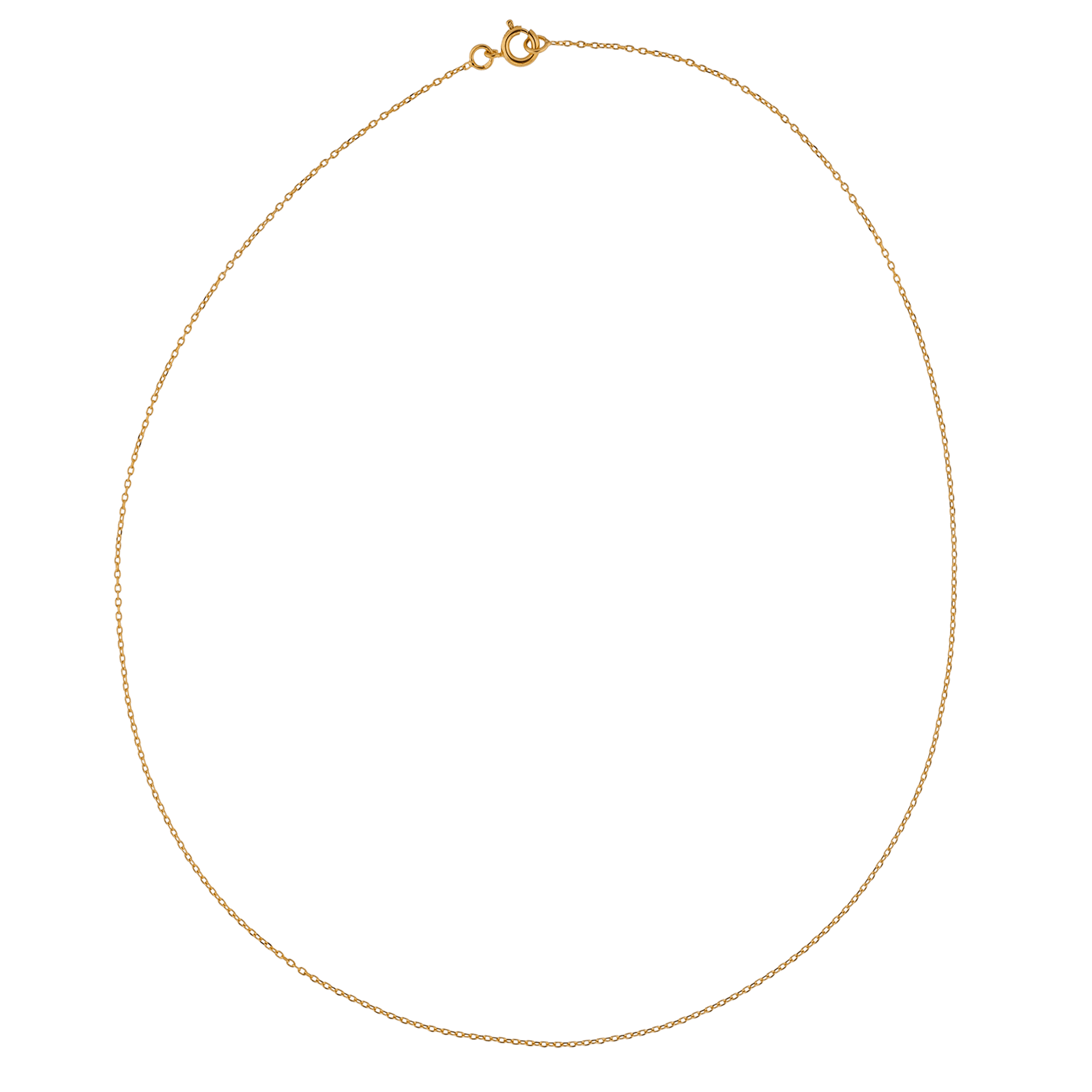 Collier Chaîne Maille Forçat Diamanté 1.1mm 45cm Plaqué Or