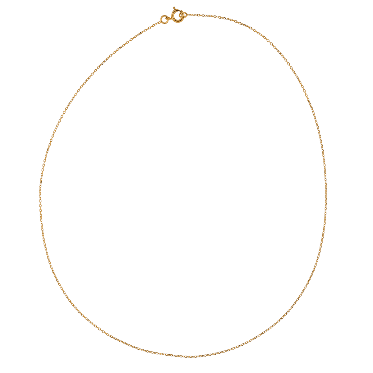 Collier Chaîne Plaqué Or Maille Forçat Diamanté 1.1mm 45cm