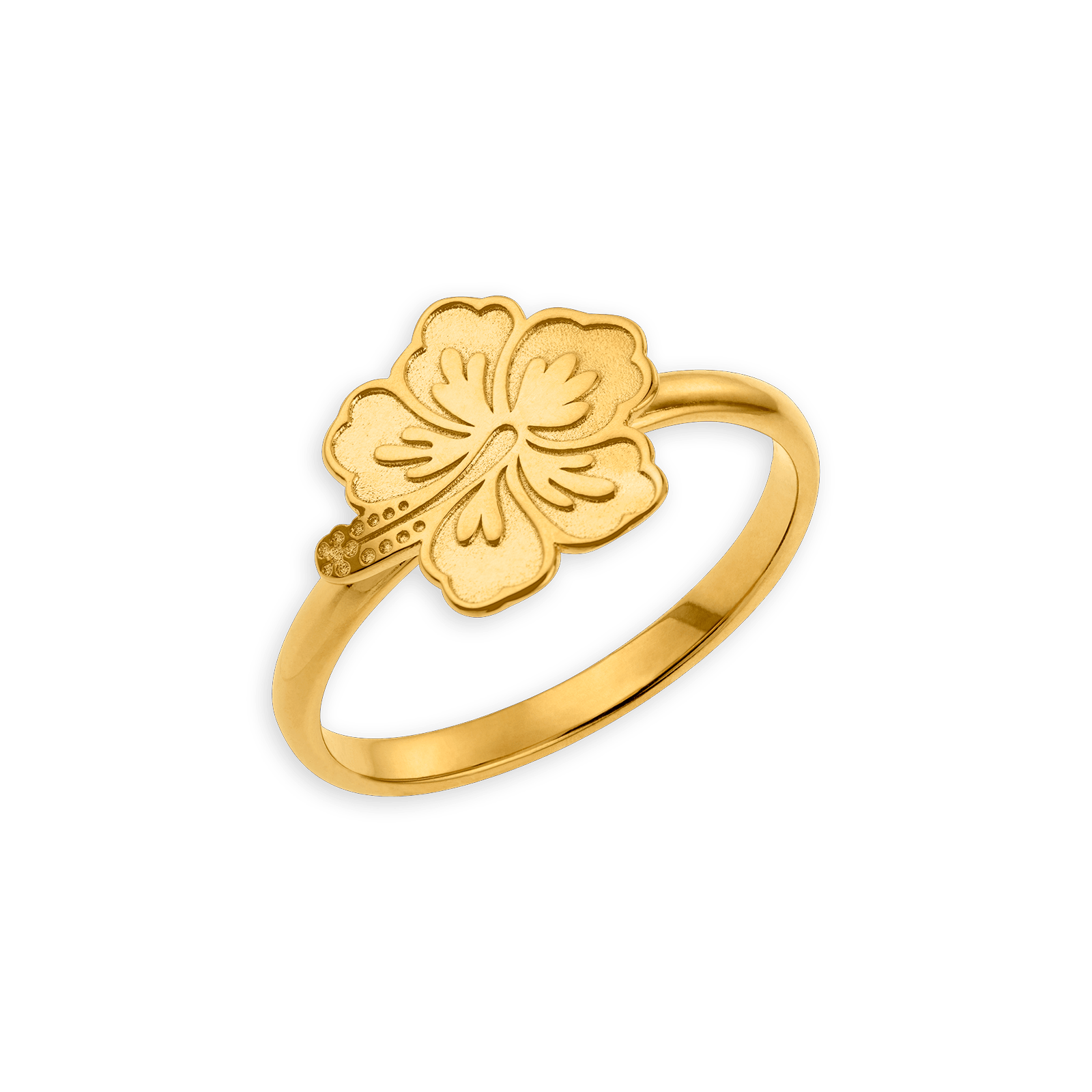 Bague Plaqué Or Hibiscus