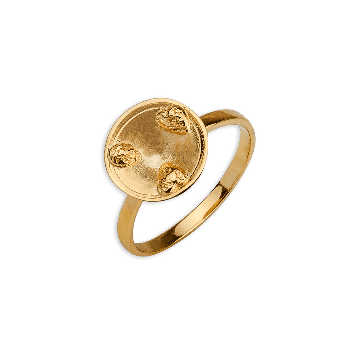Bague Plaqué Or Batée 12mm Corps 2mm Taille 54