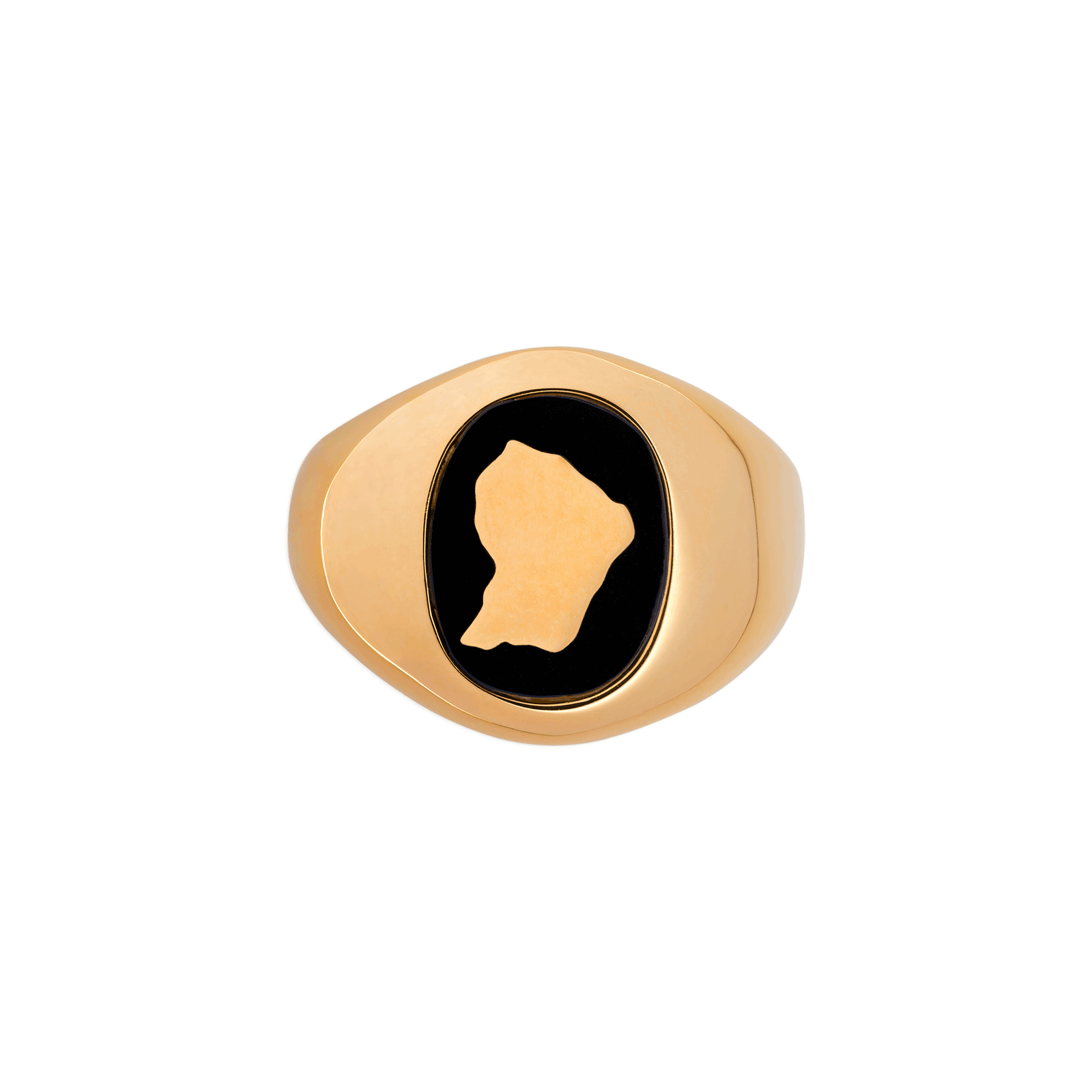 Chevalière Plaqué Or Onyx Guyane Taille 66