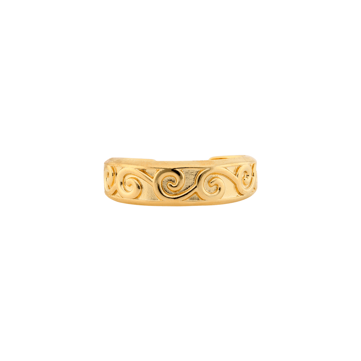 Bague de pied plaqué or - Motif gravé - taille 50