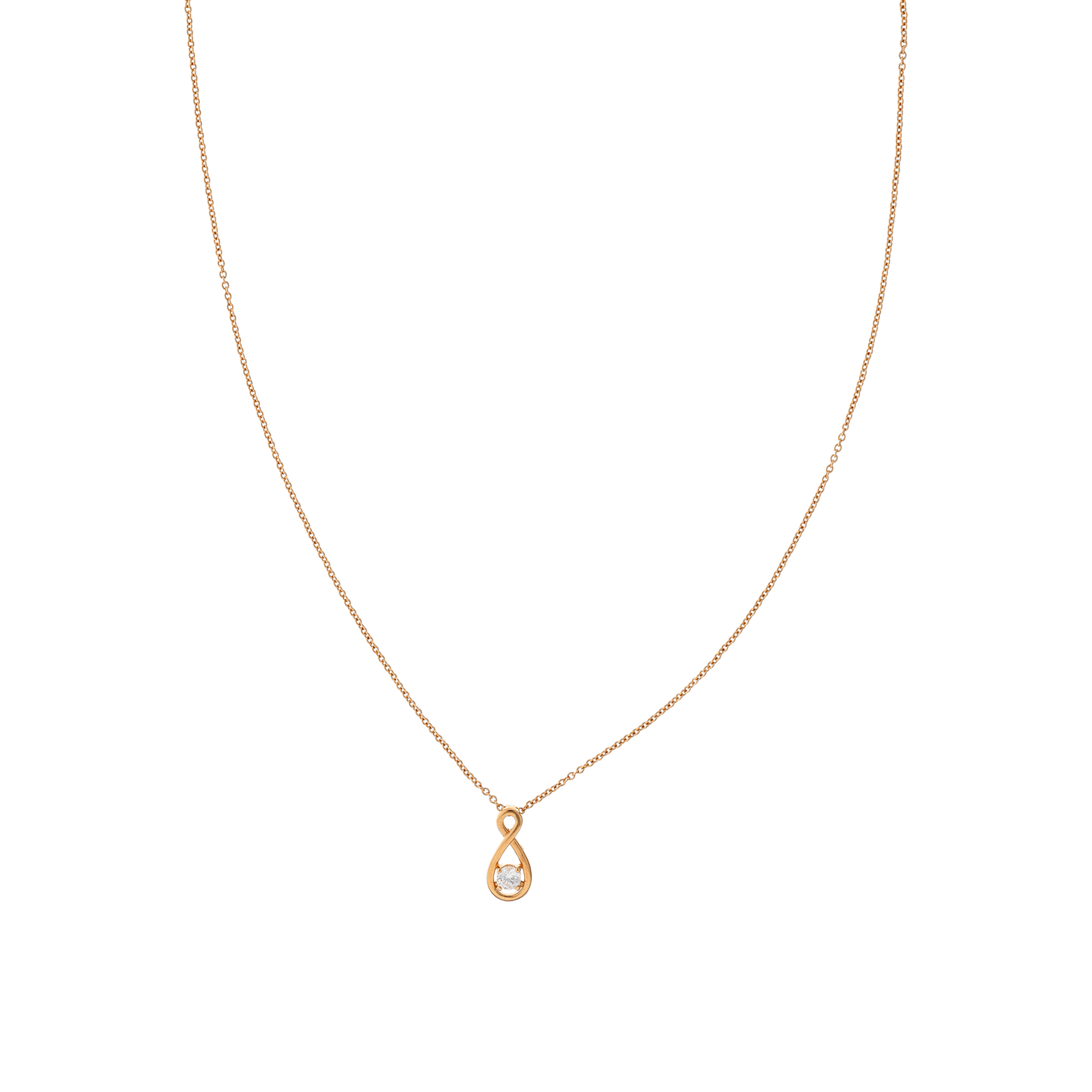 Collier Plaqué or forme Infini Oxyde blanc