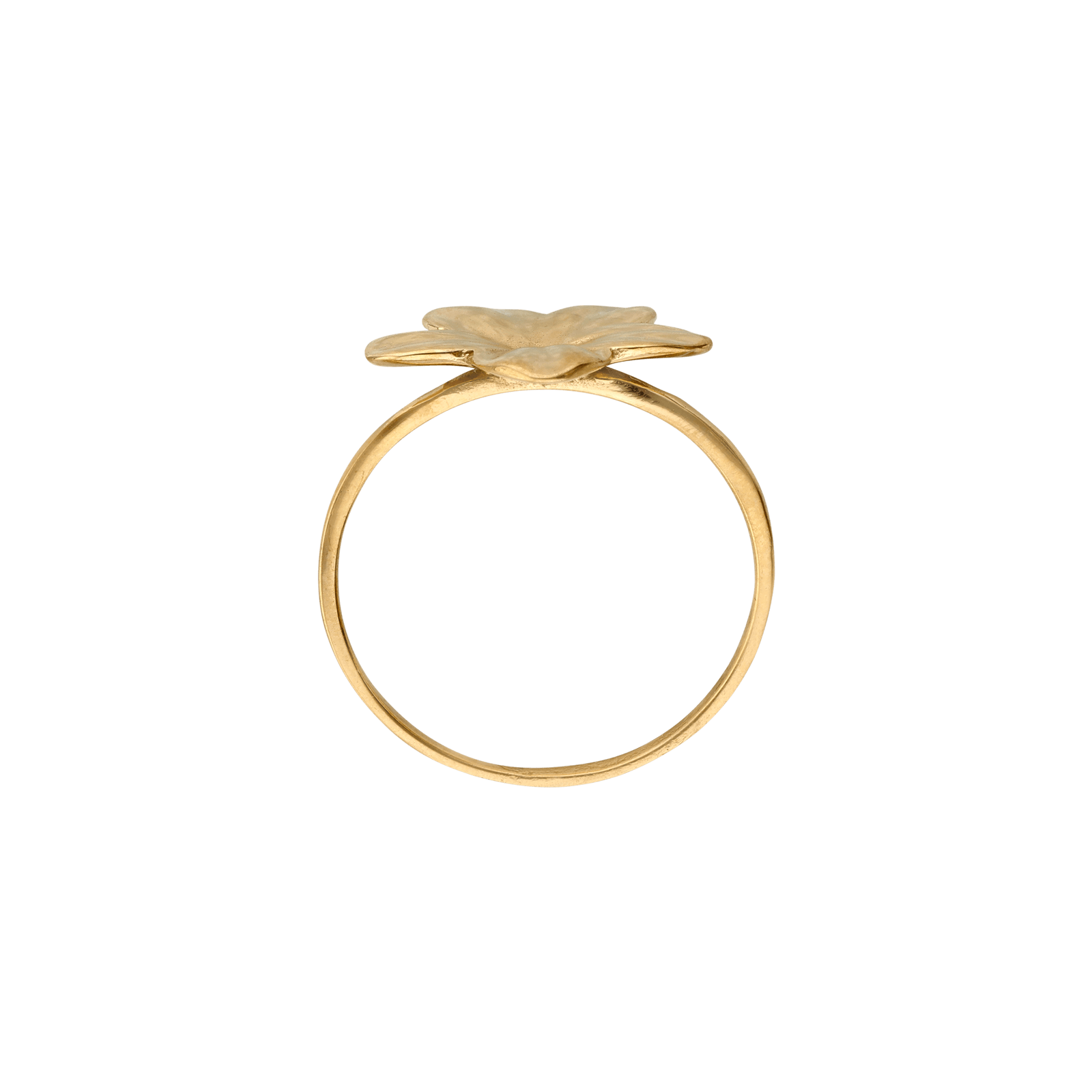 bague callas acier doré hibiscus
