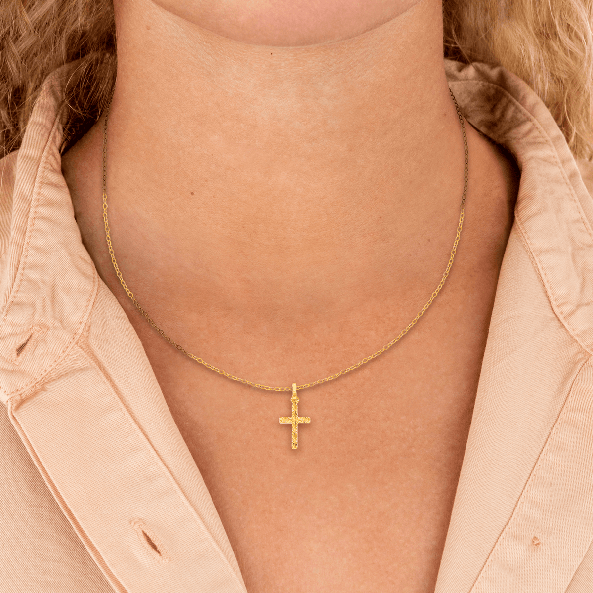 Croix Or 750 Diamantée 10*20mm Avec Bélière