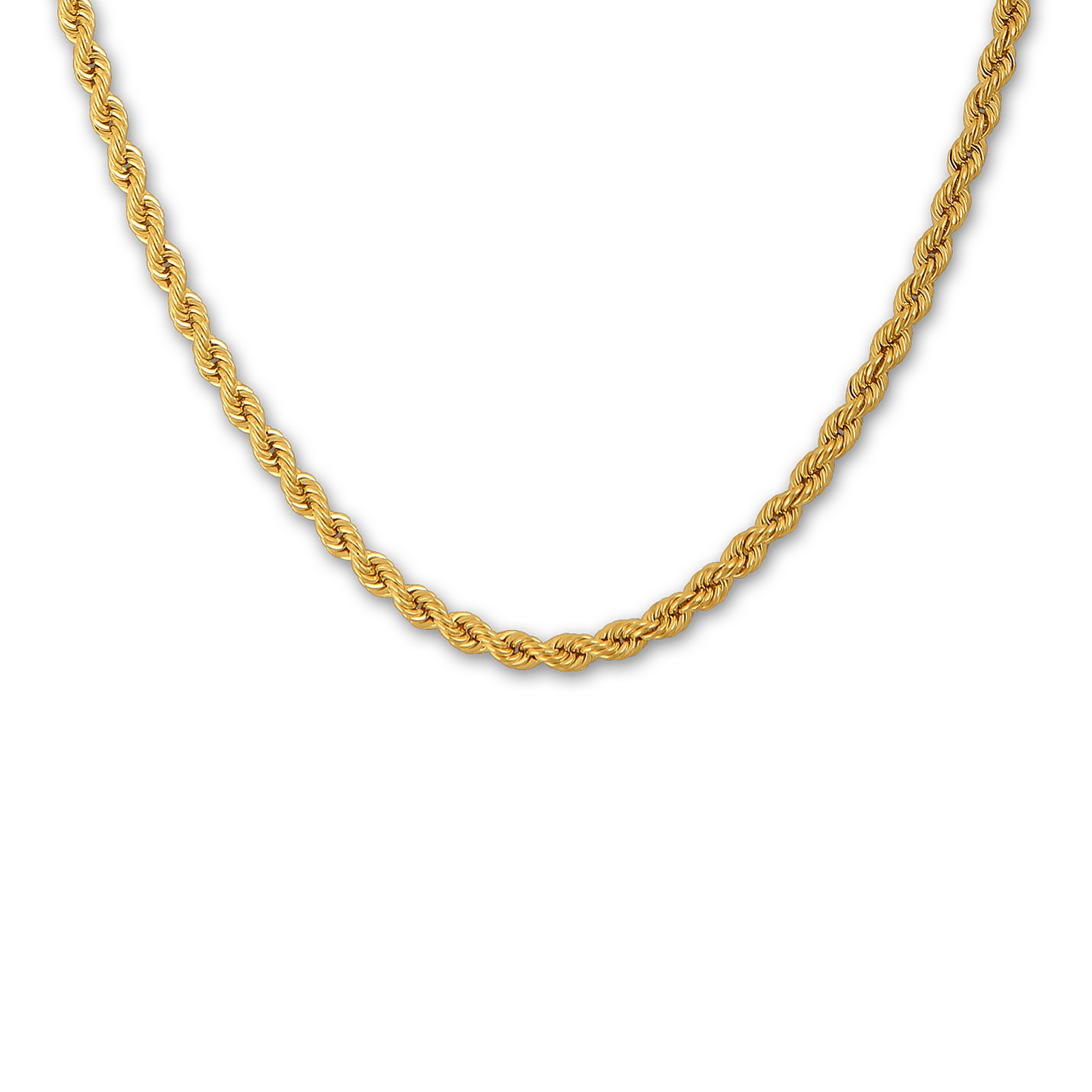 Collier or maille corde creuse