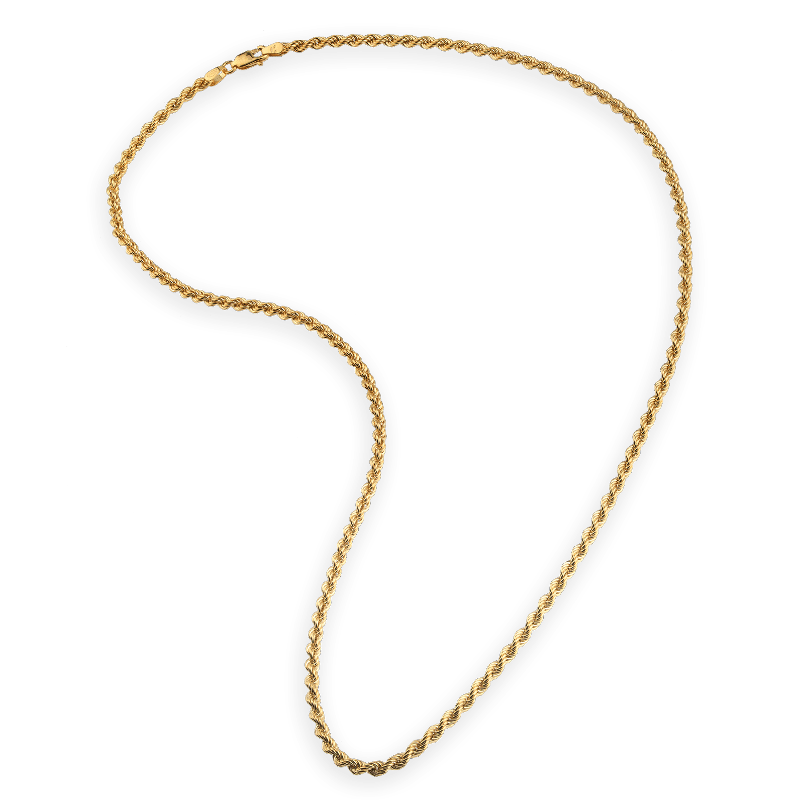 Collier or maille corde creuse