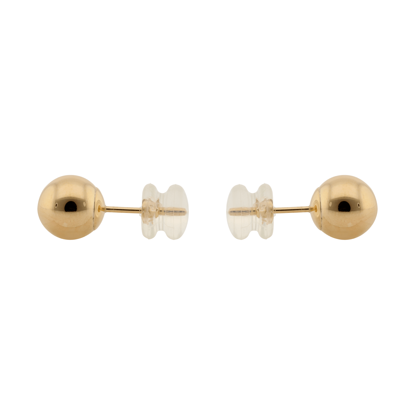 Boucles d'Oreilles Antillaises boule lisse 7 millimètres poussette silicone
