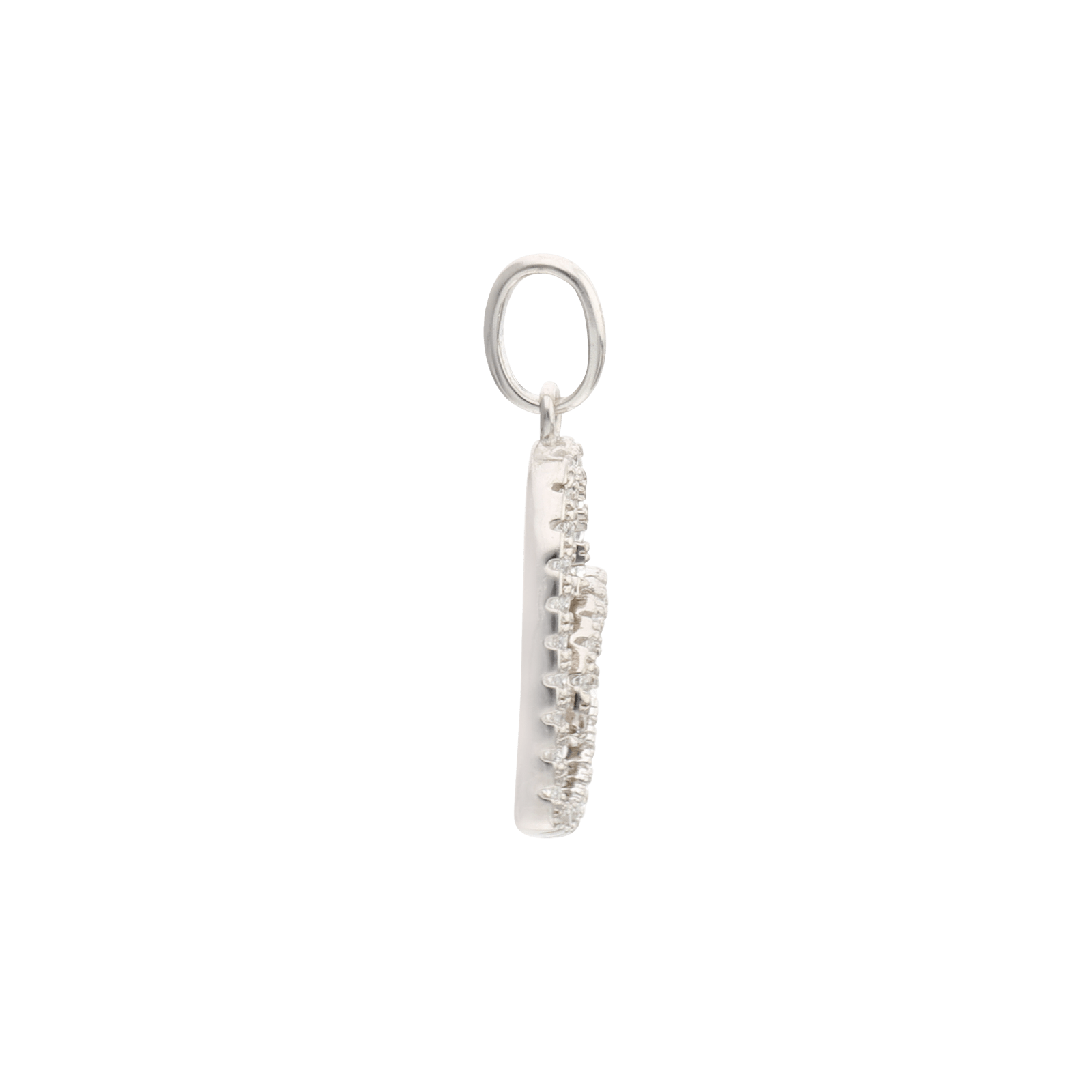 Pendentif Argent Rond coeur évidé Oxydes blancs