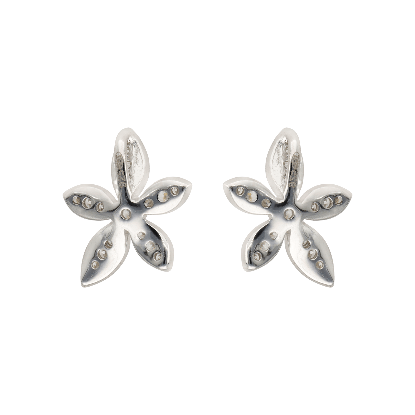 Pendentif Argent Rond fleur Oxydes blancs