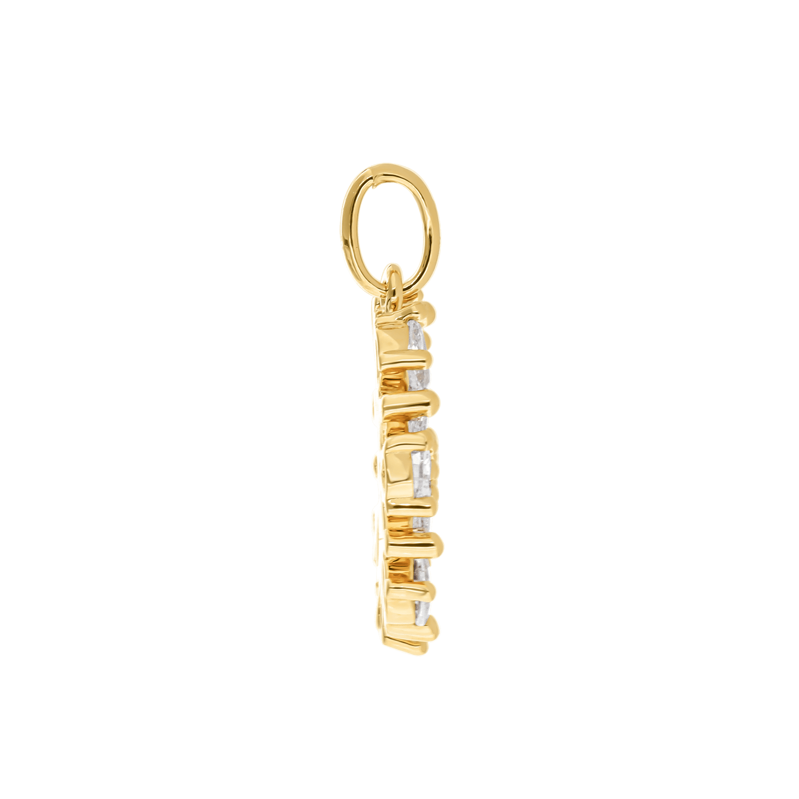 Pendentif Plaqué or fleur Oxydes blancs