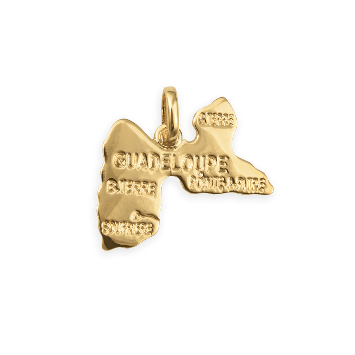 Pendentif Plaqué Or Carte Guadeloupe 20.5*17mm Avec Bélière