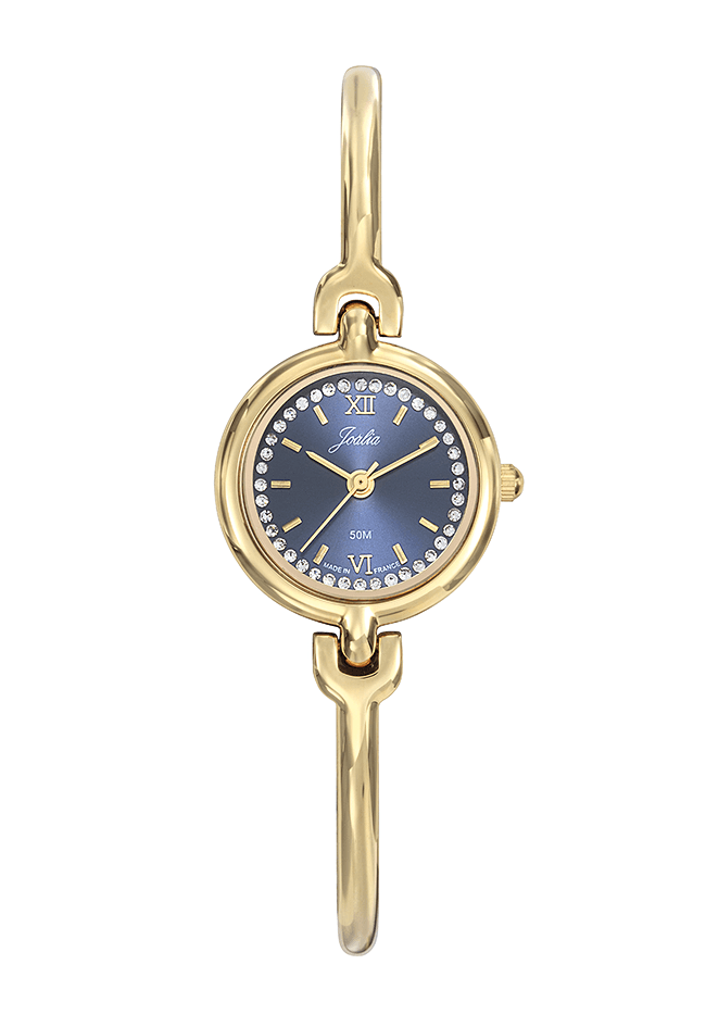 Montre Joalia Acier Doré cadran rond bleu